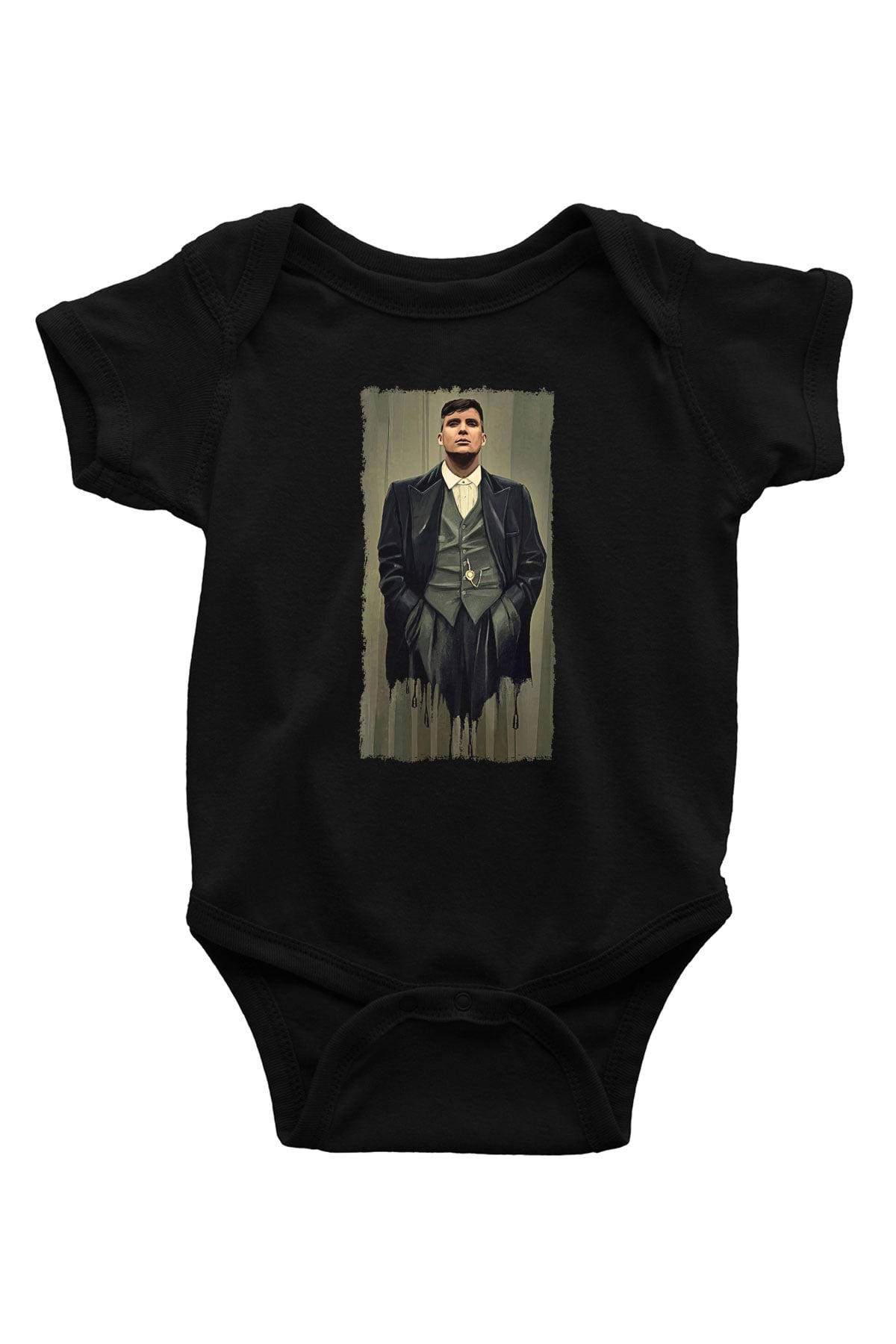 Peaky Blinders Baskılı Unisex Siyah Bebek Body - Zıbın