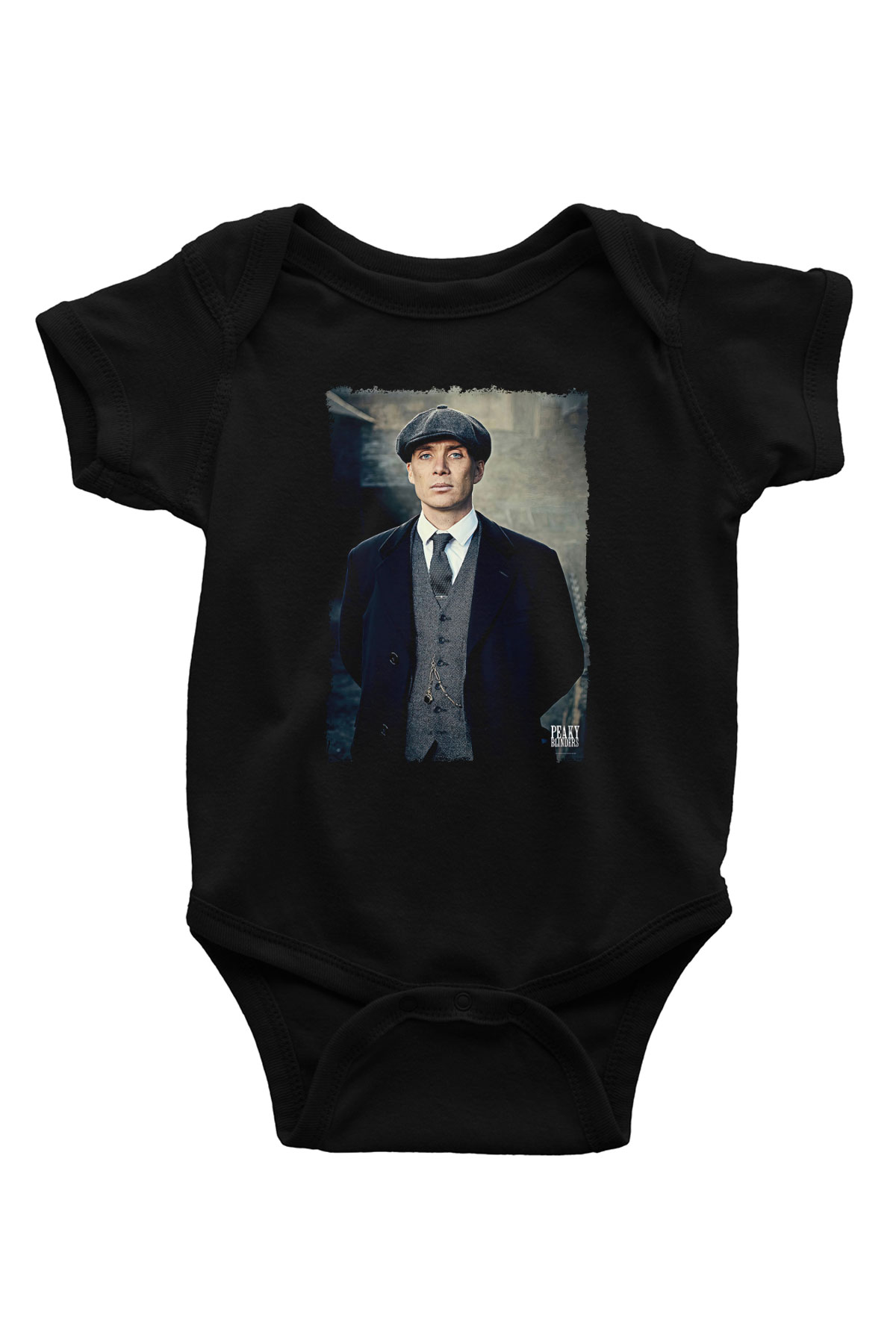 Peaky Blinders Baskılı Unisex Siyah Bebek Body - Zıbın