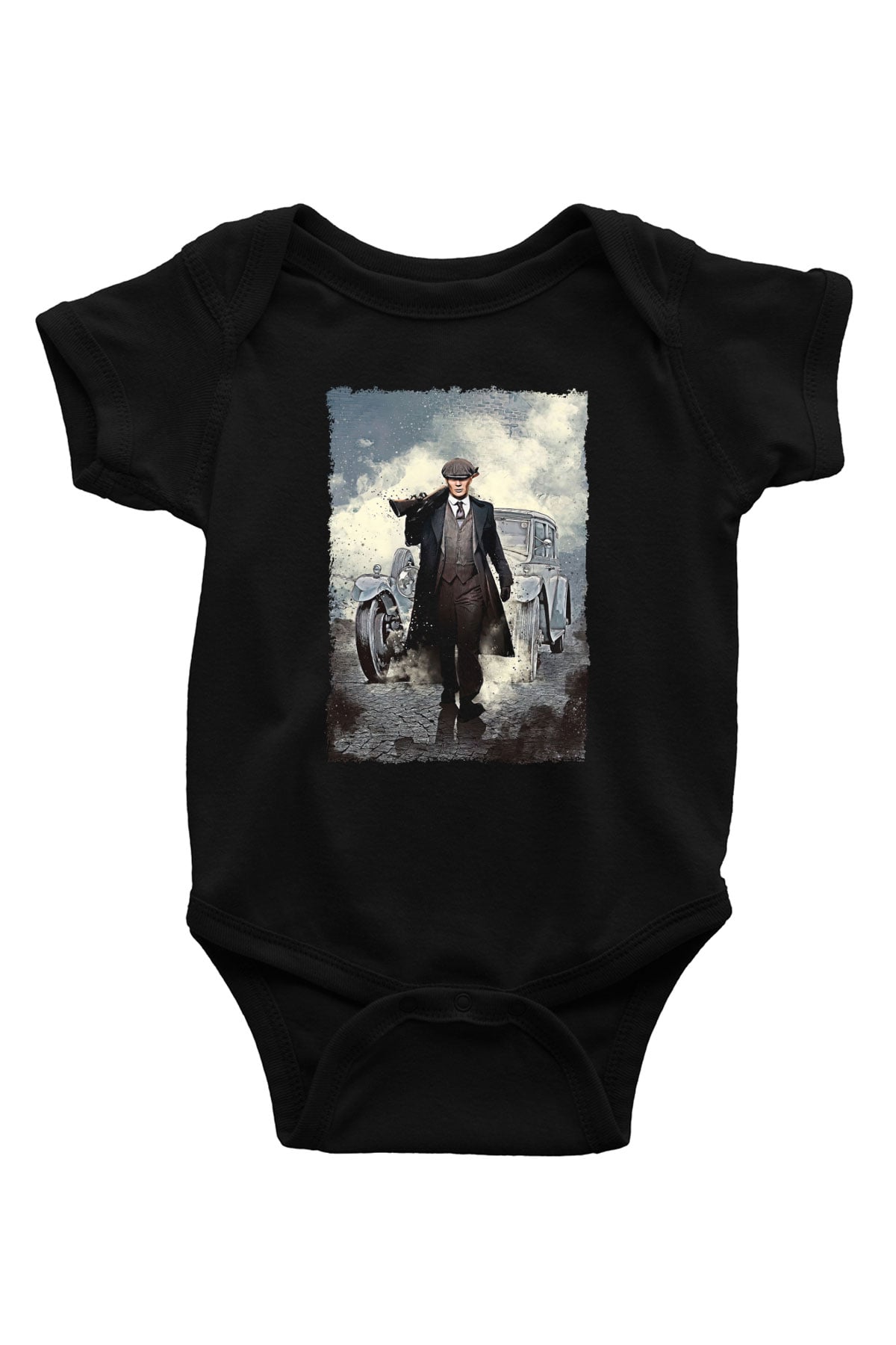 Peaky Blinders Baskılı Unisex Siyah Bebek Body - Zıbın