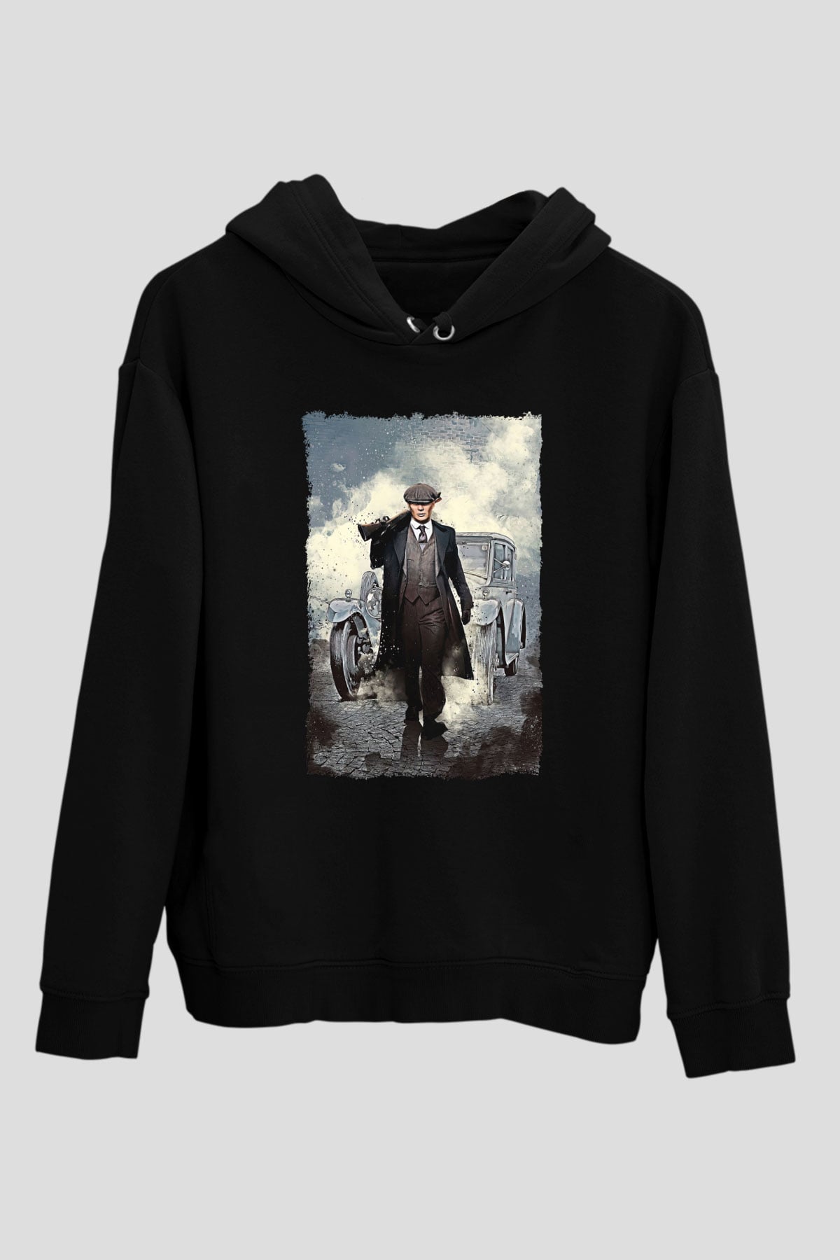 Peaky Blinders Baskılı Unisex Siyah Hoodie