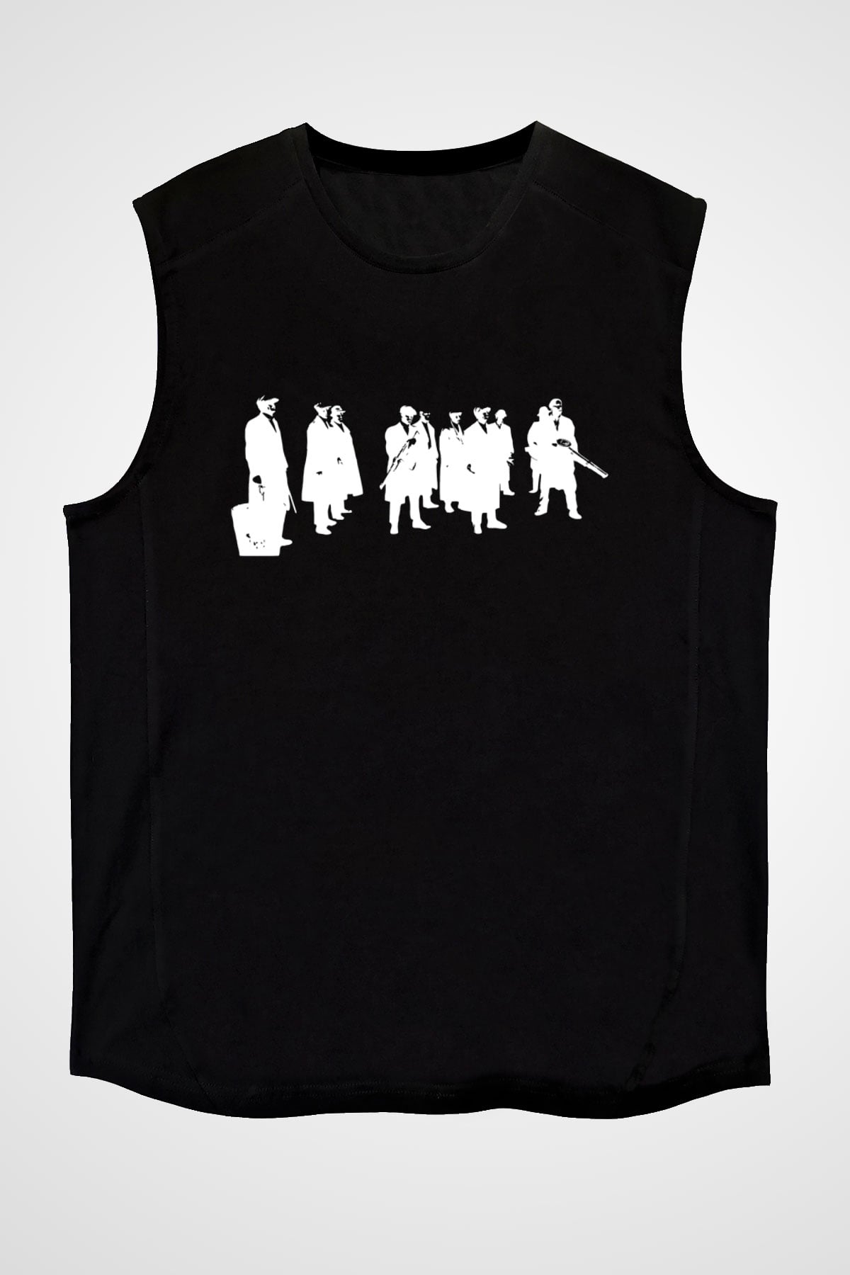 Peaky Blinders Baskılı Unisex Siyah Kolsuz Tişört - Tshirt