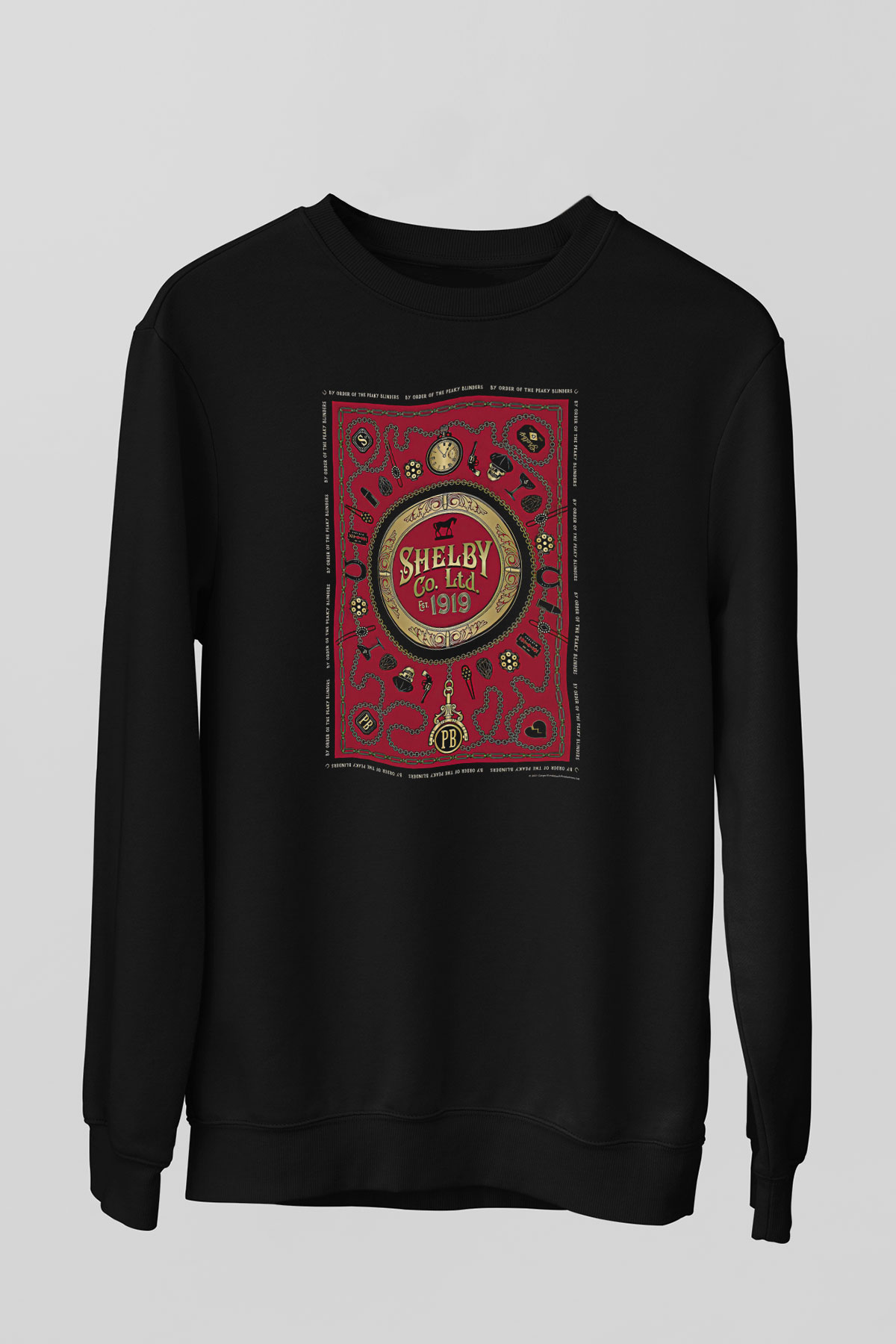 Peaky Blinders Baskılı Unisex Siyah Sweatshirt