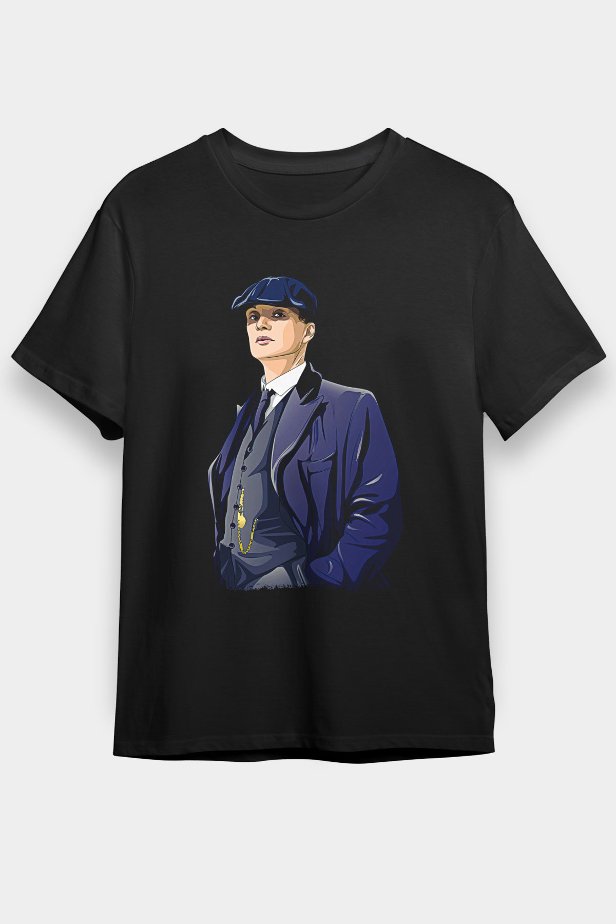 Peaky Blinders Baskılı Unisex Siyah Tişört - Tshirt