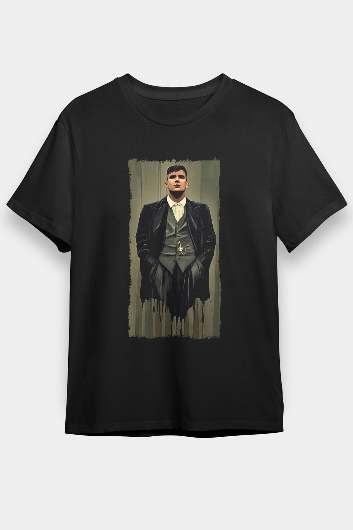 Peaky Blinders Baskılı Unisex Siyah Tişört - Tshirt