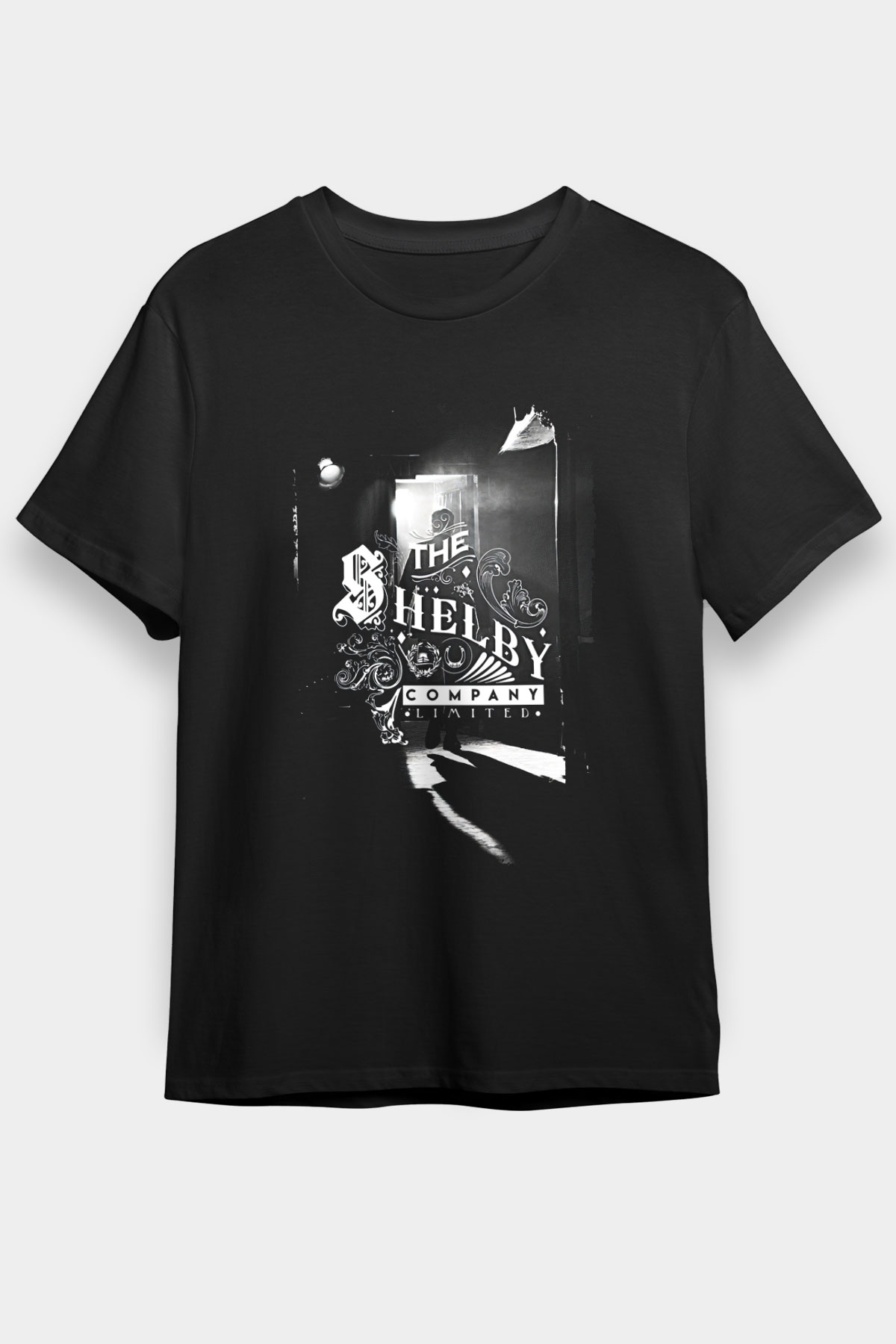 Peaky Blinders Baskılı Unisex Siyah Tişört - Tshirt
