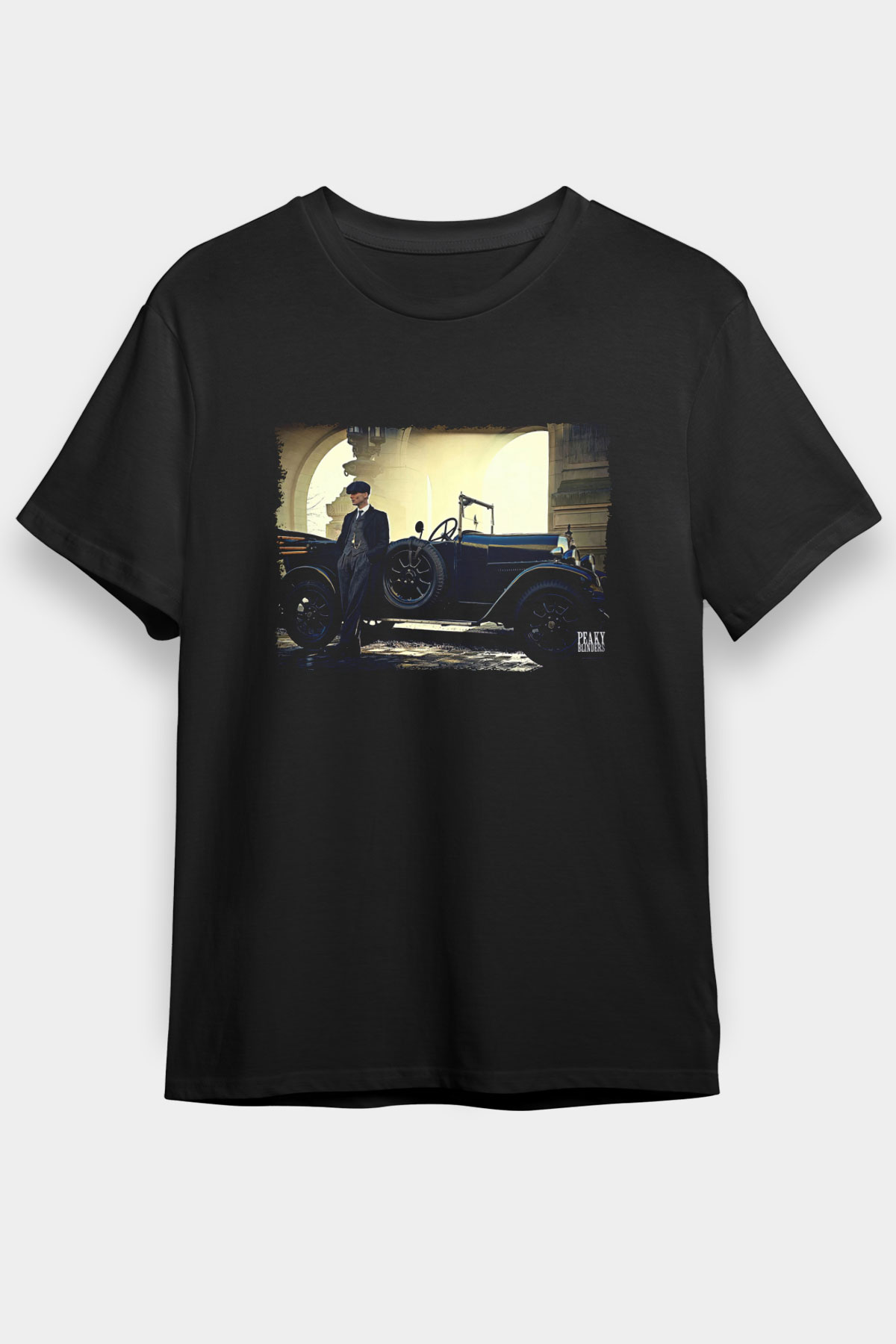 Peaky Blinders Baskılı Unisex Siyah Tişört - Tshirt