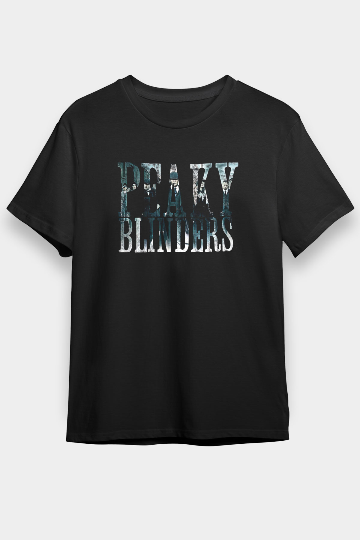 Peaky Blinders Baskılı Unisex Siyah Tişört - Tshirt