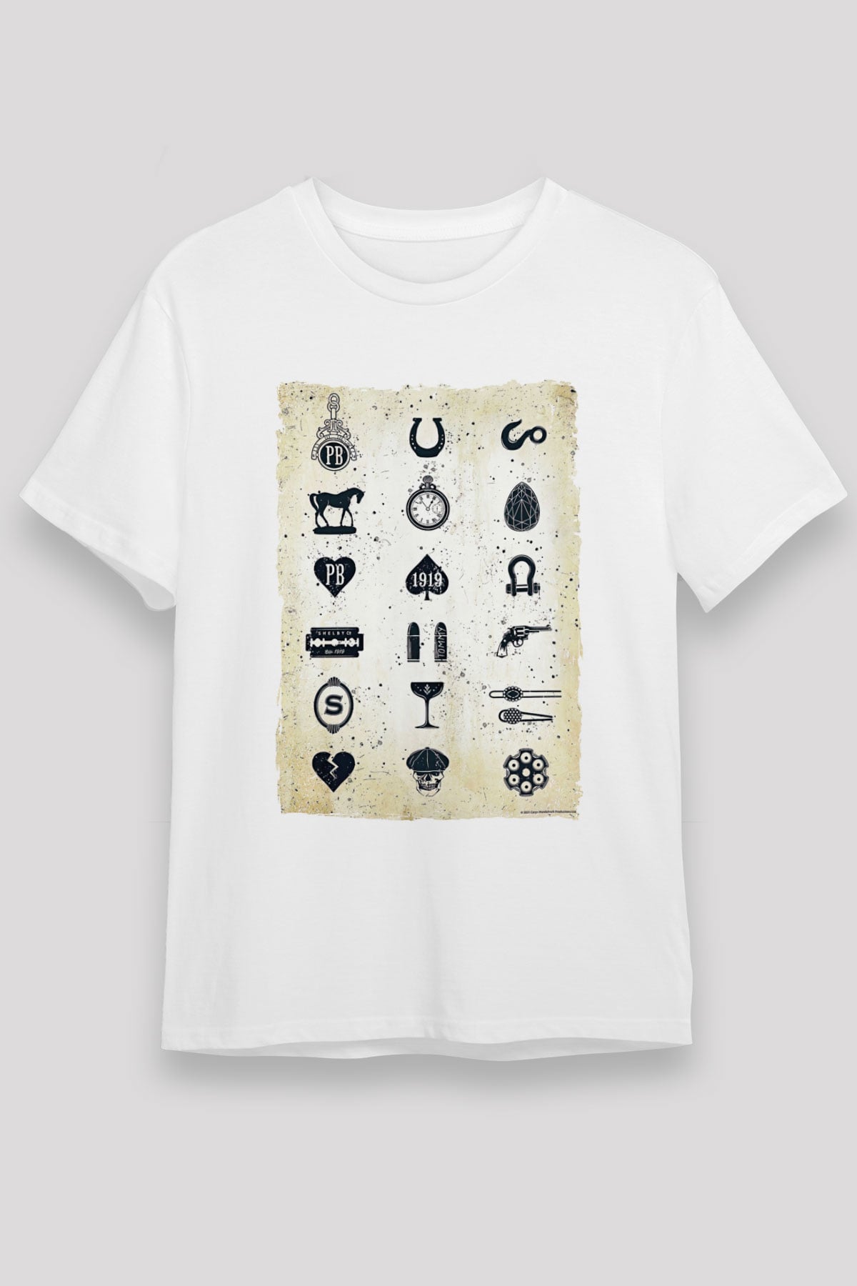 Peaky Blinders Unisex Baskılı Beyaz Tişört - Tshirt