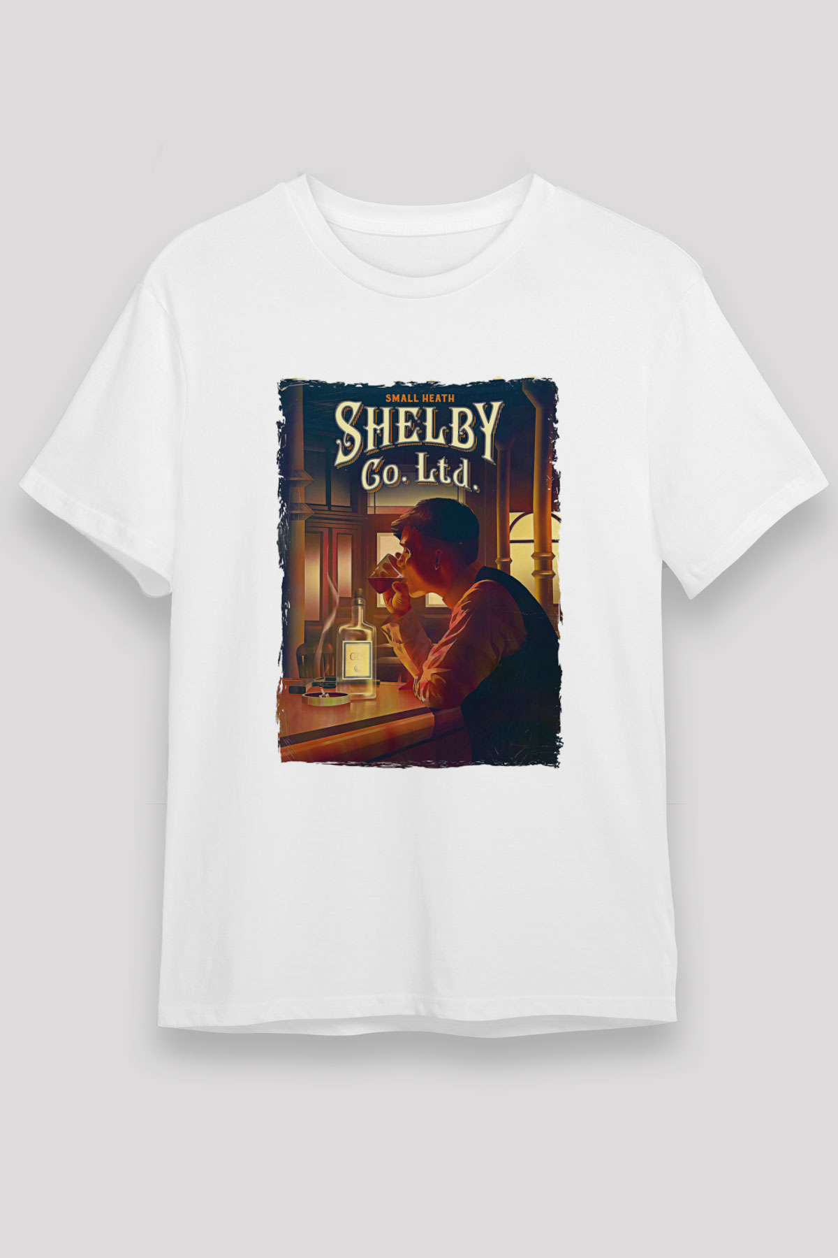 Peaky Blinders Unisex Baskılı Beyaz Tişört - Tshirt