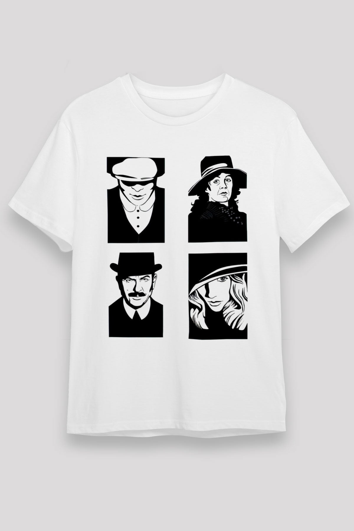 Peaky Blinders Unisex Baskılı Beyaz Tişört - Tshirt