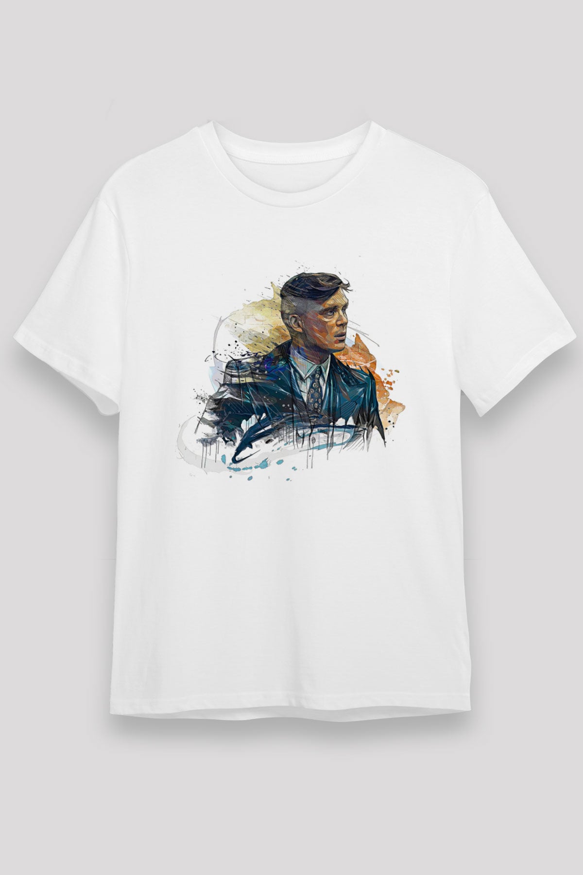 Peaky Blinders Unisex Baskılı Beyaz Tişört - Tshirt