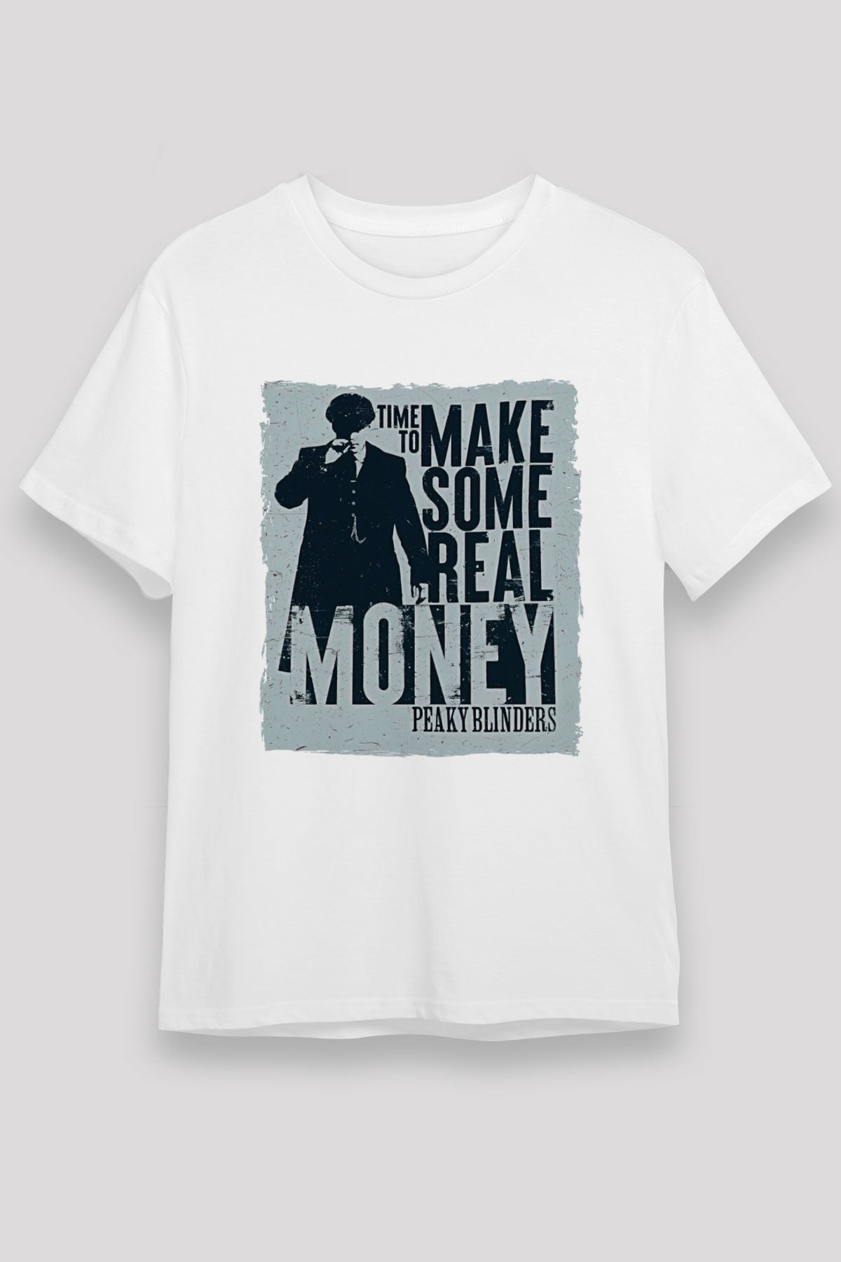 Peaky Blinders Unisex Baskılı Beyaz Tişört - Tshirt