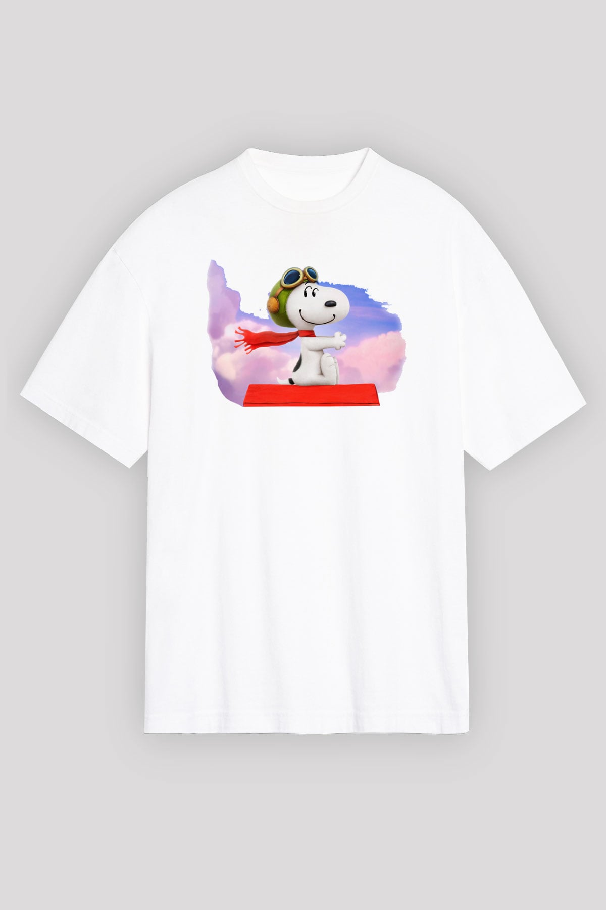 Peanuts Beyaz Unisex Oversize Tişört
