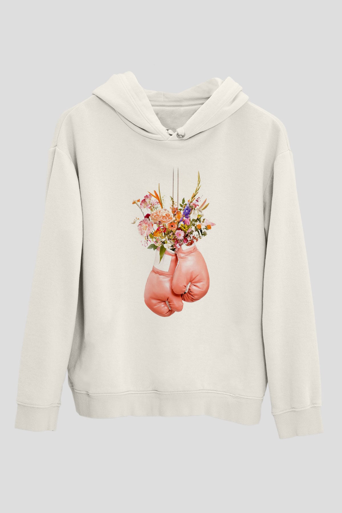 Pembe Boks EldiveniBeyaz  Unisex Hoodie