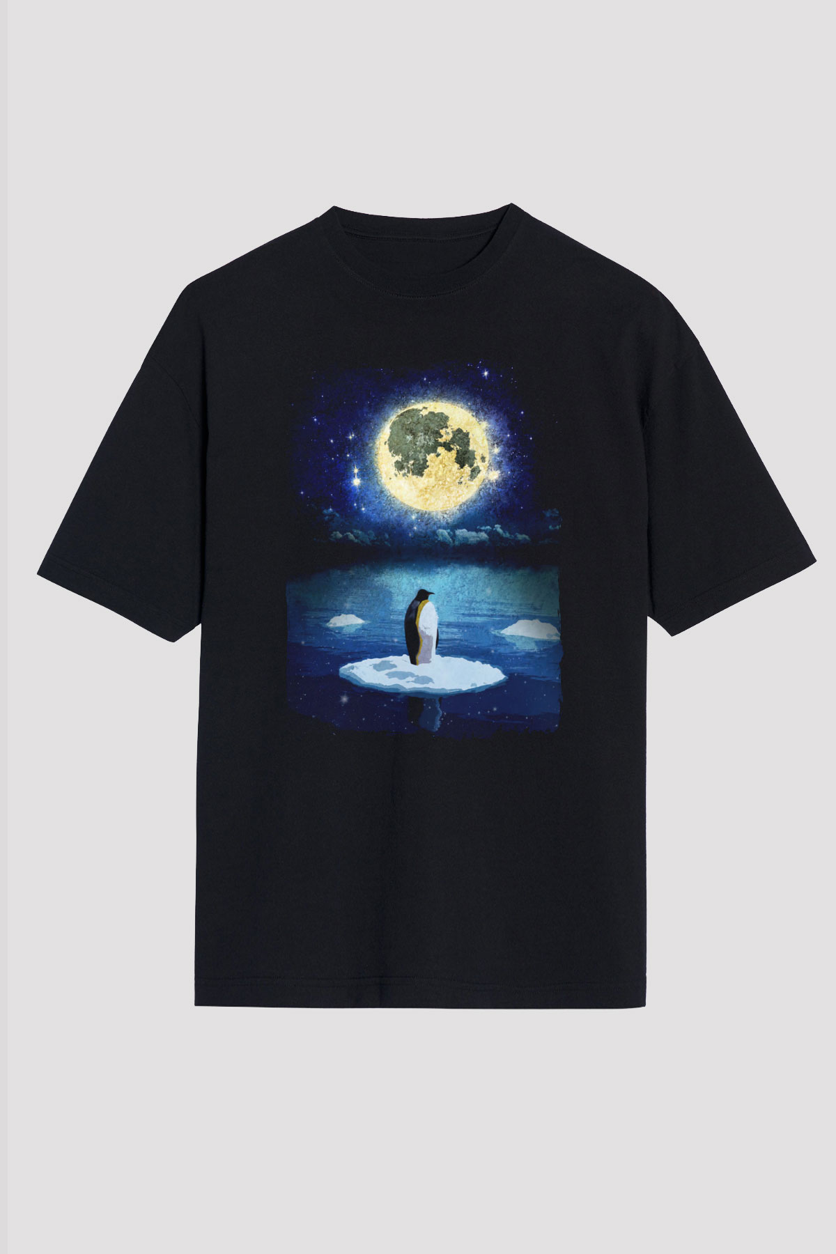Penguen Siyah Unisex Tişört T-Shirt - TişörtFabrikası