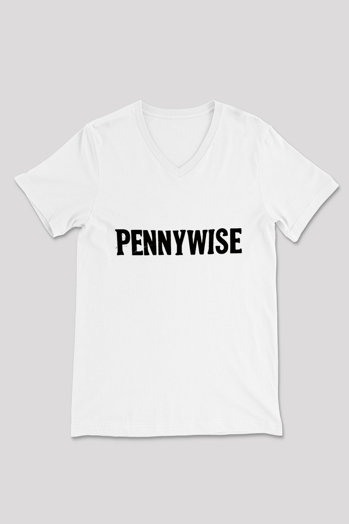 Pennywise Beyaz Unisex V Yaka Tişört T-Shirt