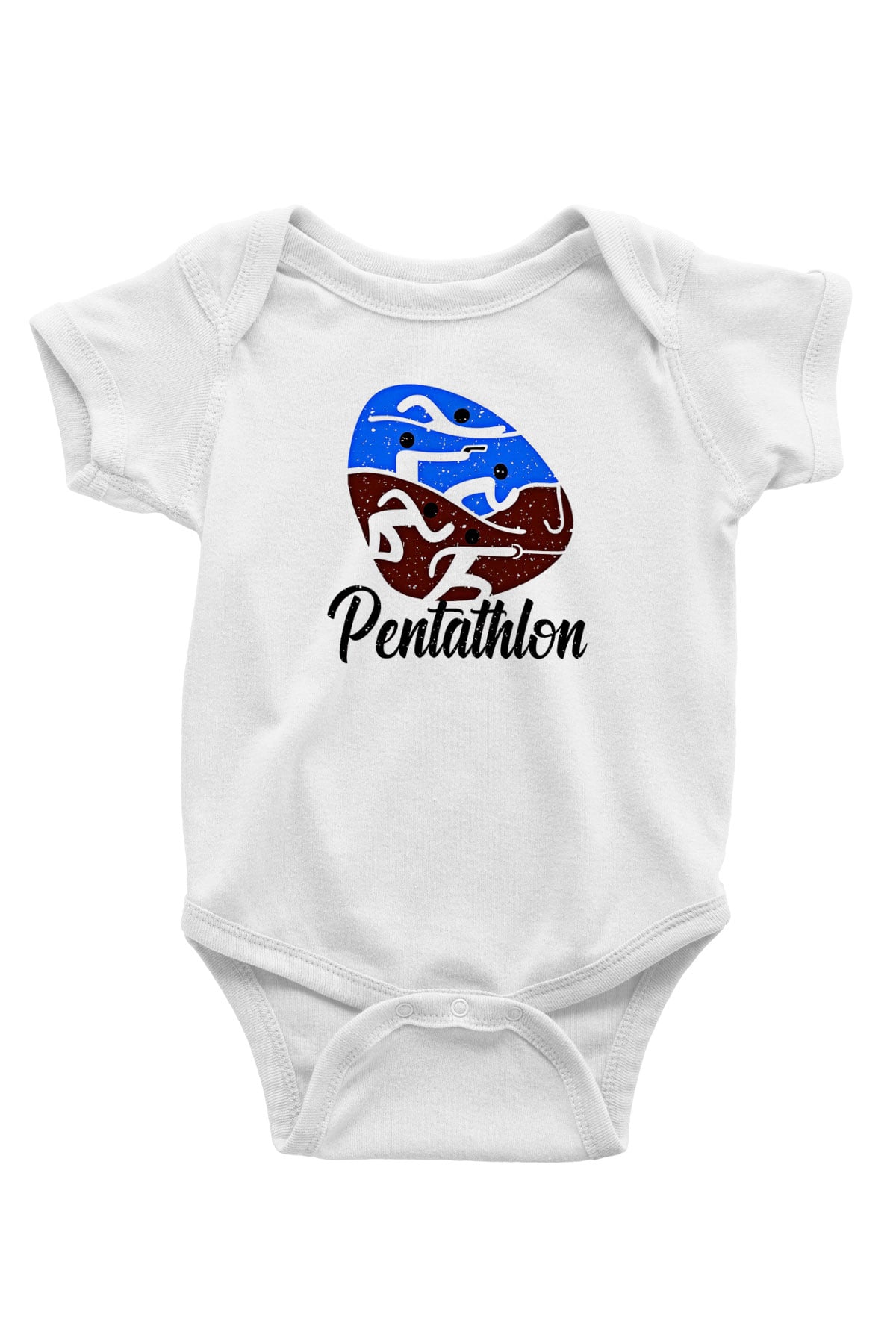 Pentathlon Baskılı Beyaz Bebek Body - Zıbın