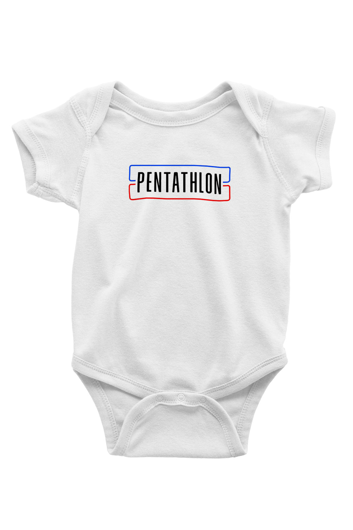 Pentathlon Baskılı Beyaz Bebek Body - Zıbın