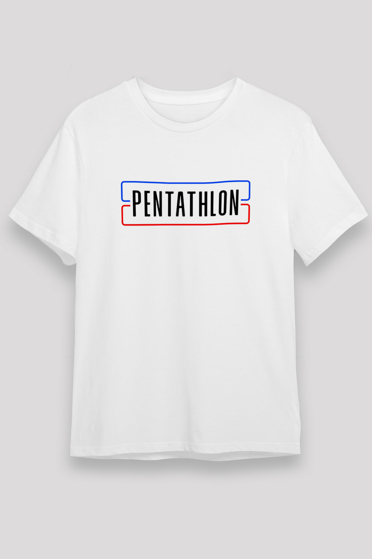 Pentathlon Baskılı Unisex Beyaz Tişört - Tshirt