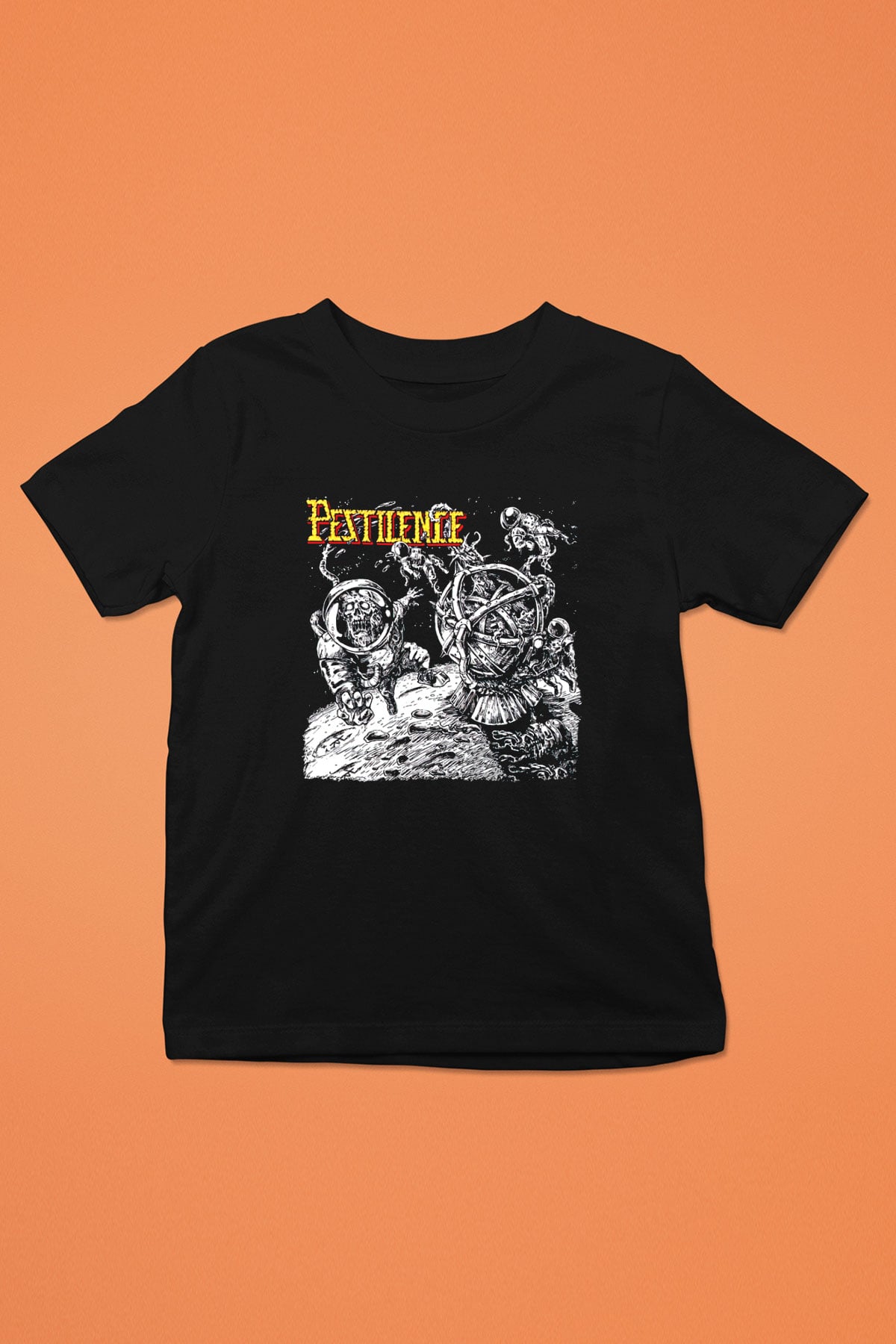 Pestilence Baskılı Unisex Siyah Çocuk Tişört - Tshirt