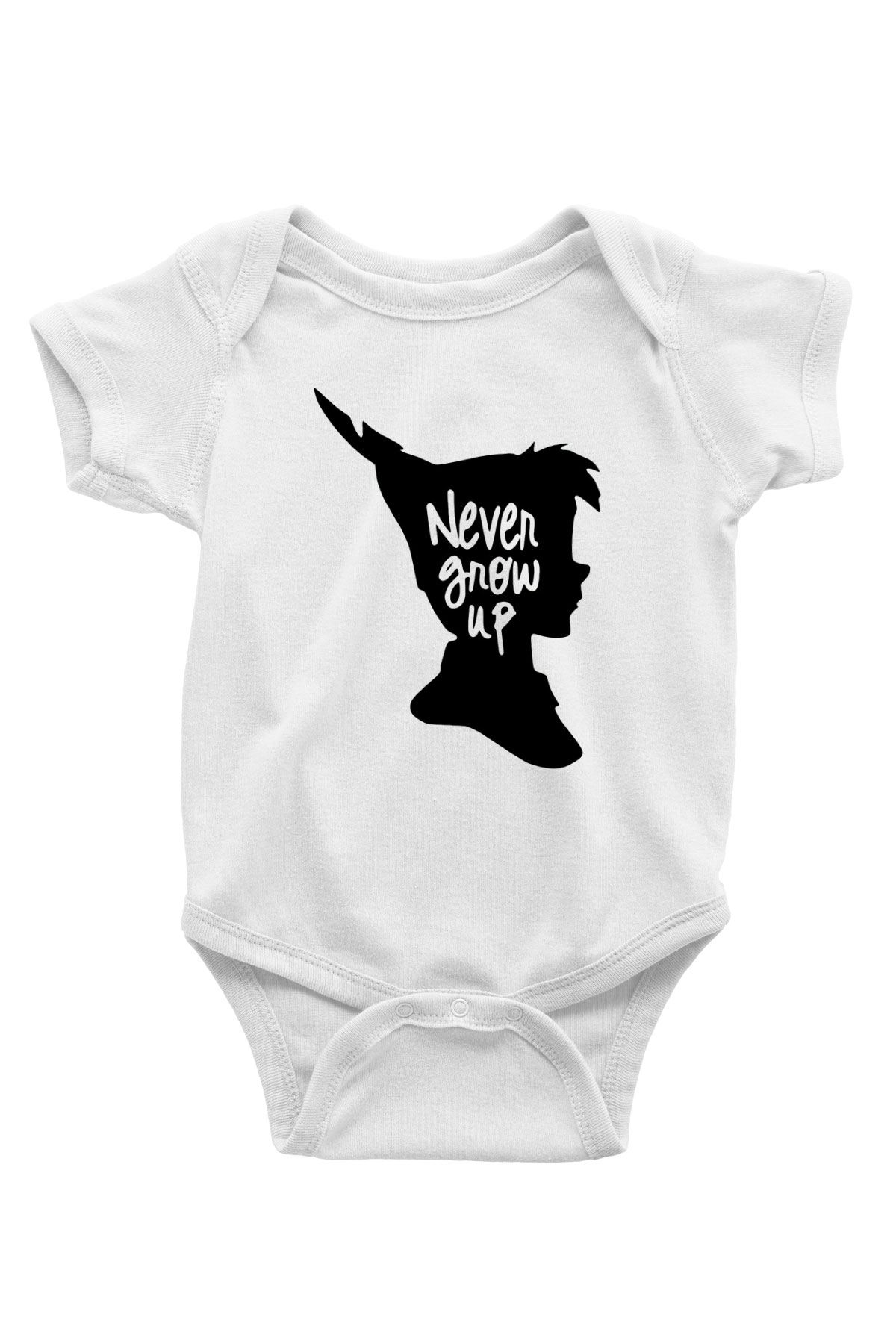 Peter Pan Baskılı Beyaz Unisex Bebek Body - Zıbın