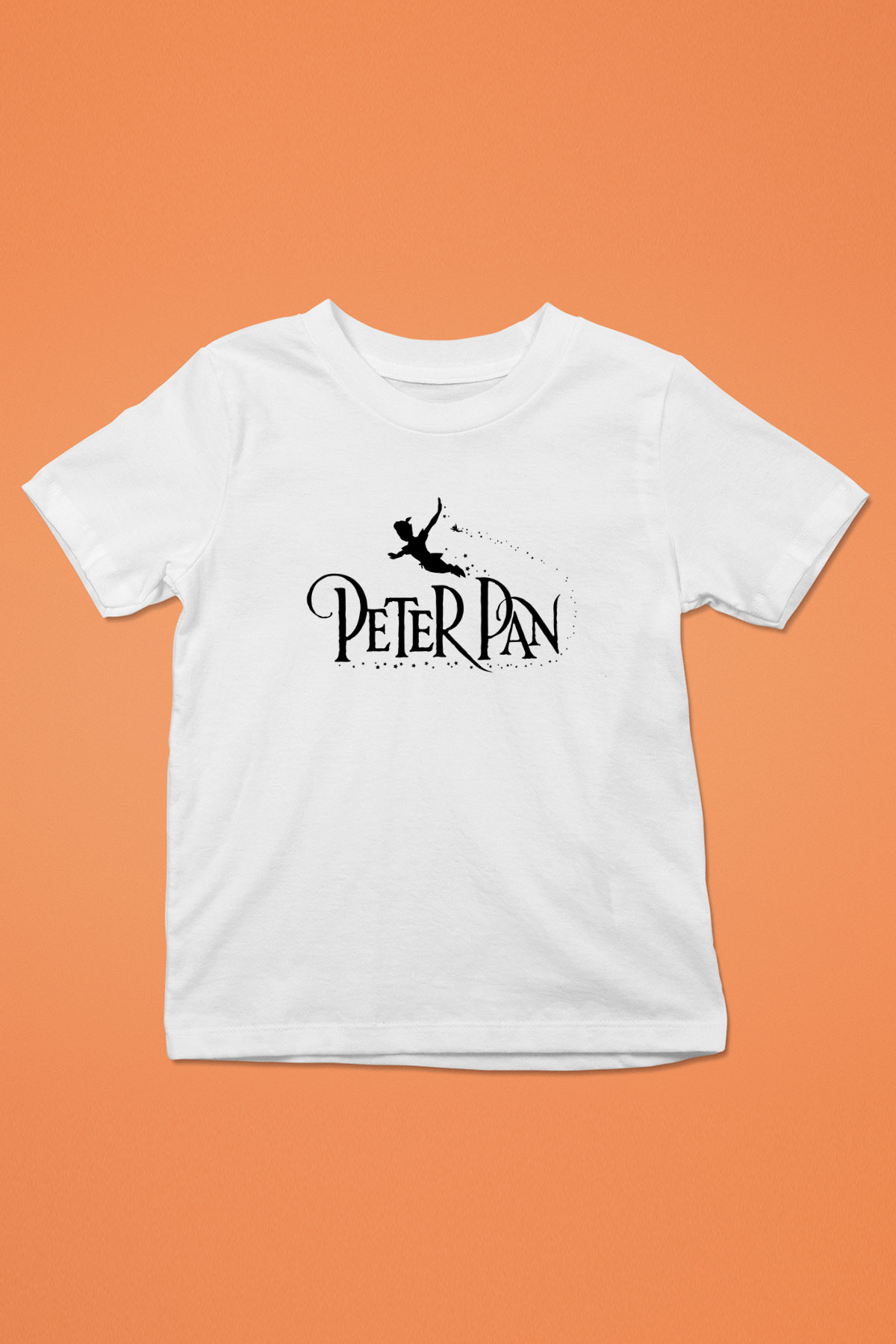 Peter Pan Baskılı Beyaz Unisex Çocuk Tişört