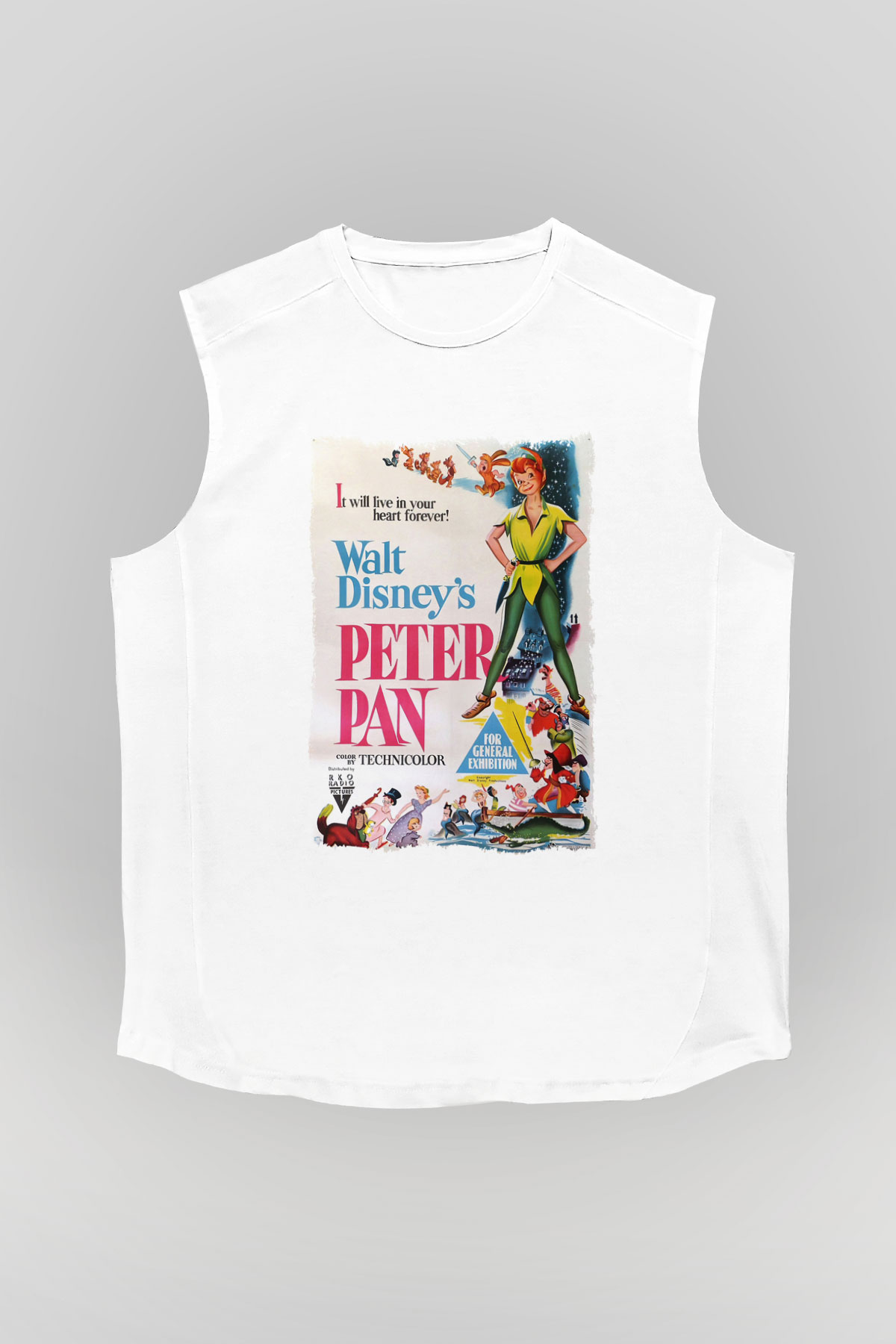 Peter Pan Beyaz Unisex Kolsuz Tişört