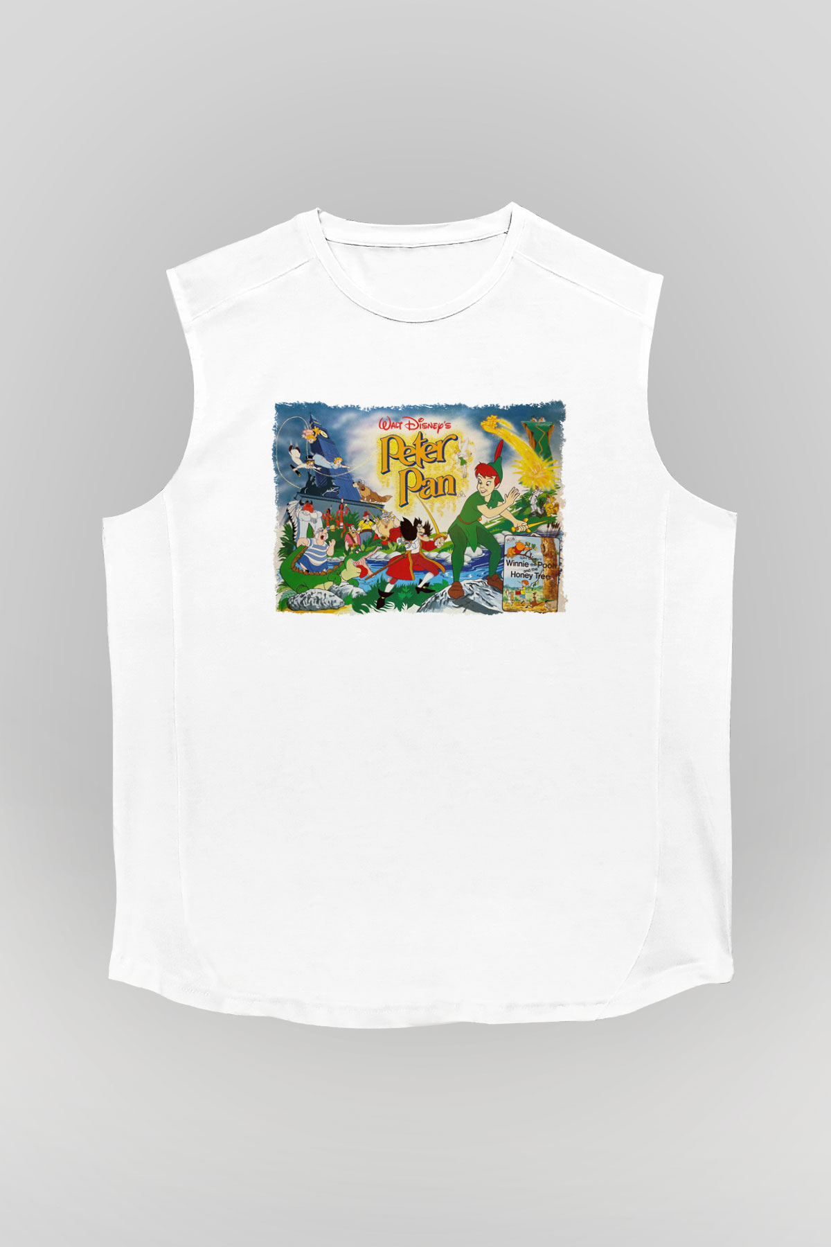 Peter Pan Beyaz Unisex Kolsuz Tişört