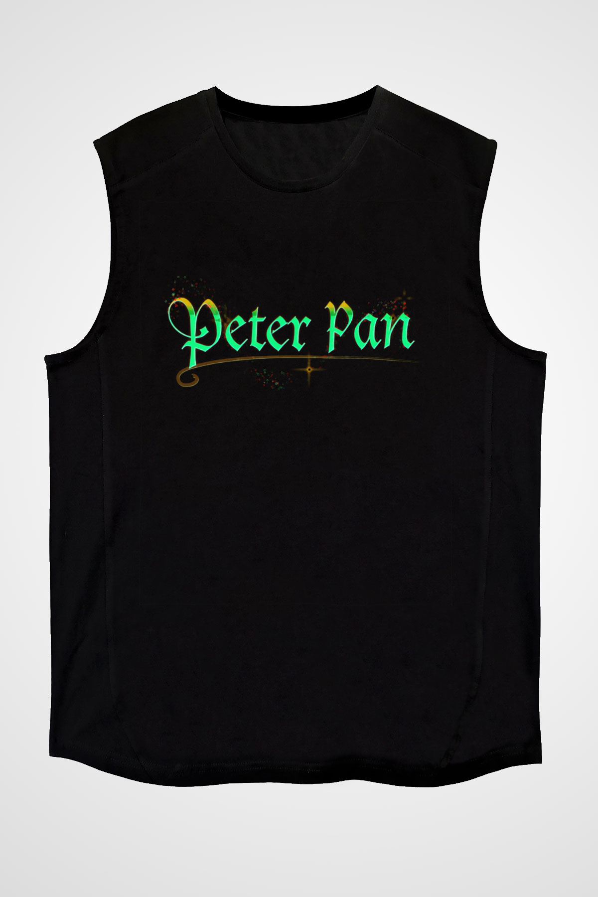 Peter Pan Siyah Unisex Kolsuz Tişört