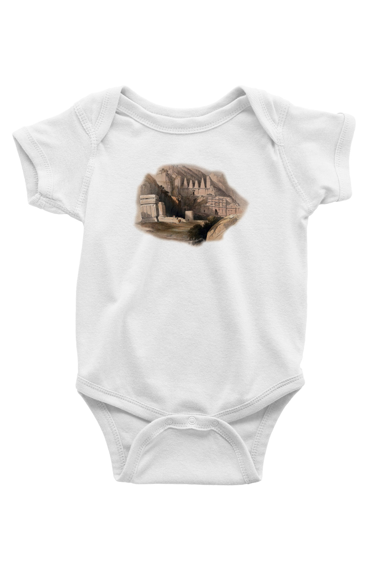Petra Baskılı Beyaz Unisex Bebek Body - Zıbın