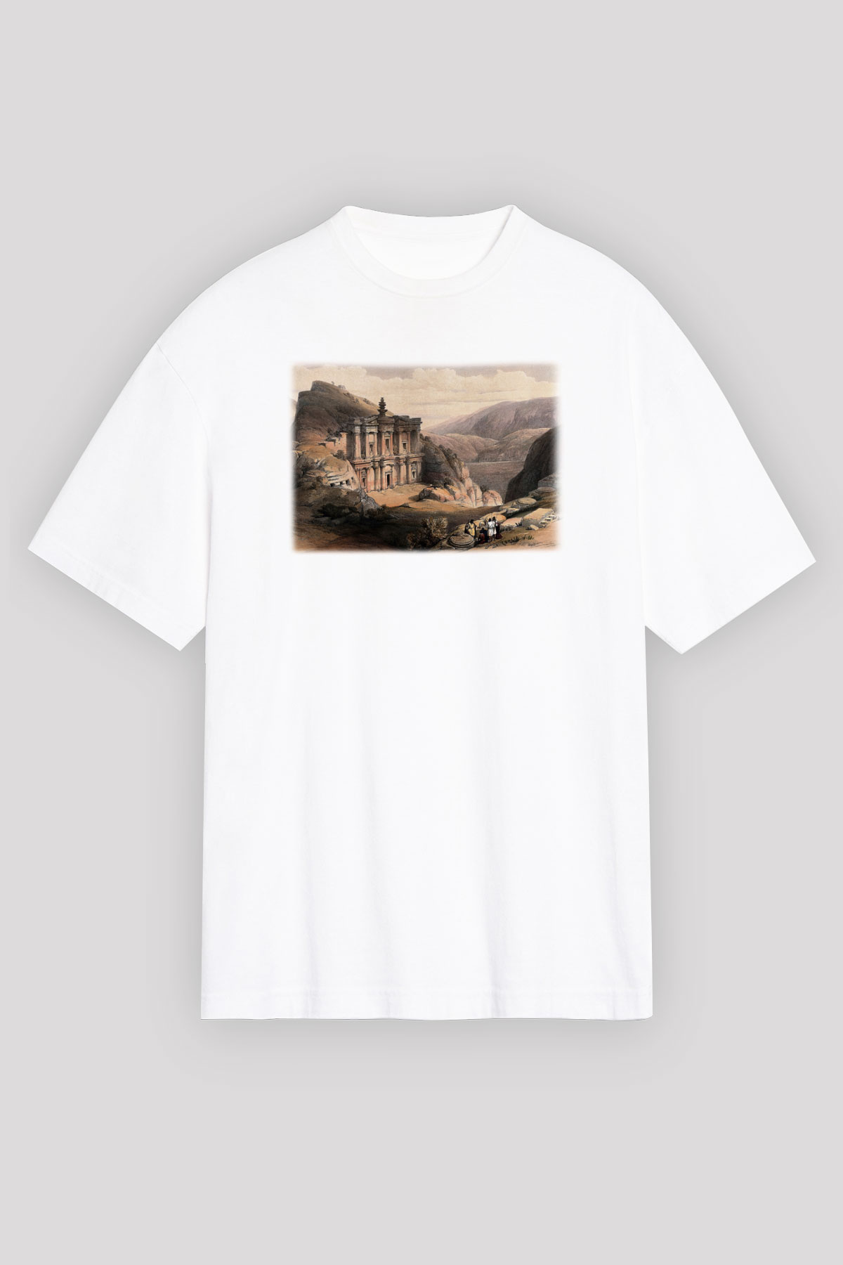 Petra Beyaz Unisex Oversize Tişört T-Shirt