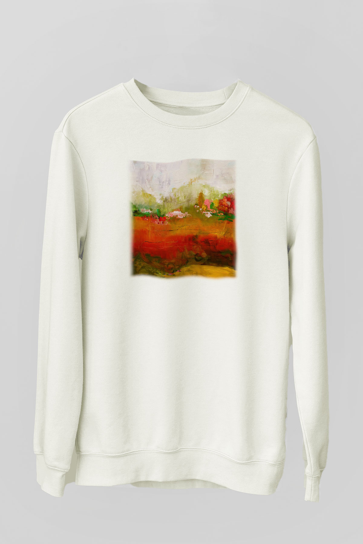 Peyzaj Beyaz Unisex Sweatshirt