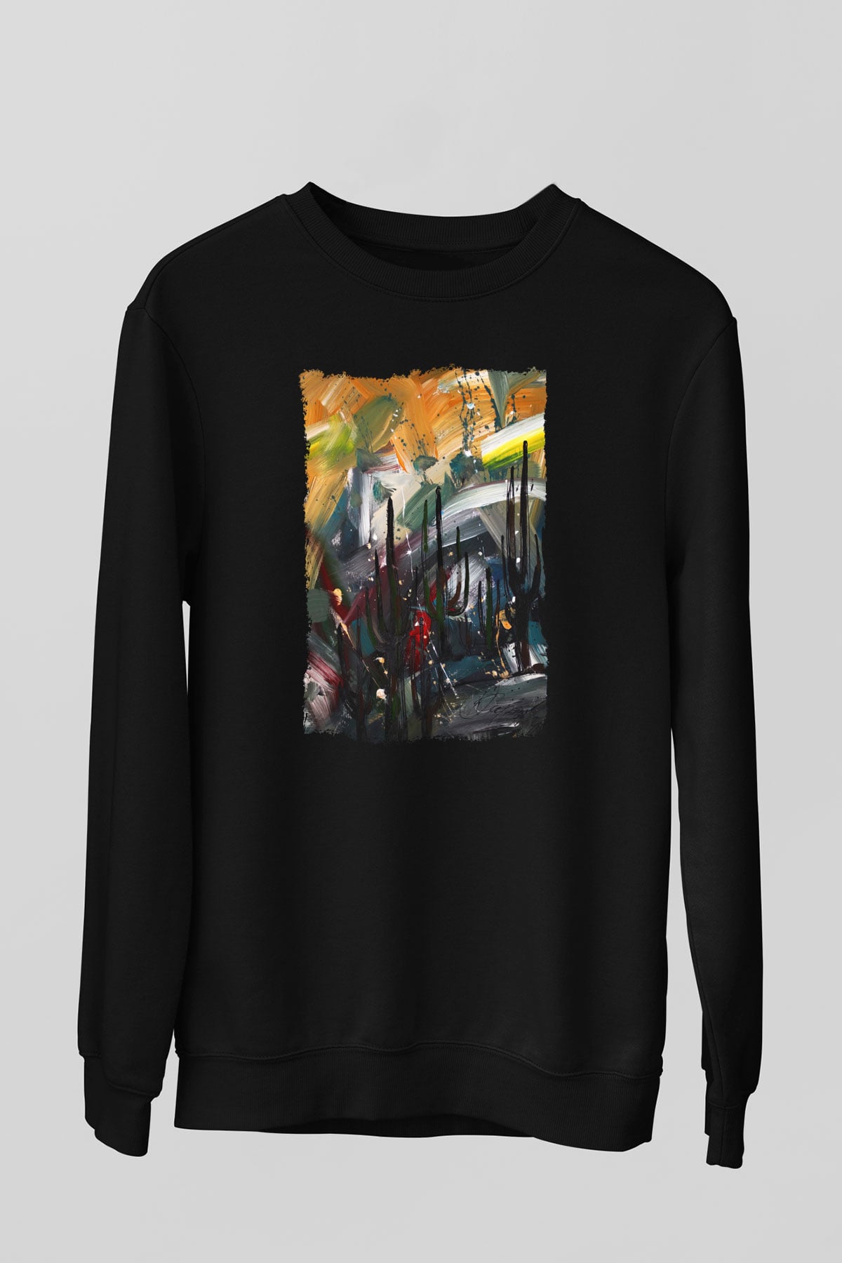 Peyzaj Siyah Unisex Sweatshirt
