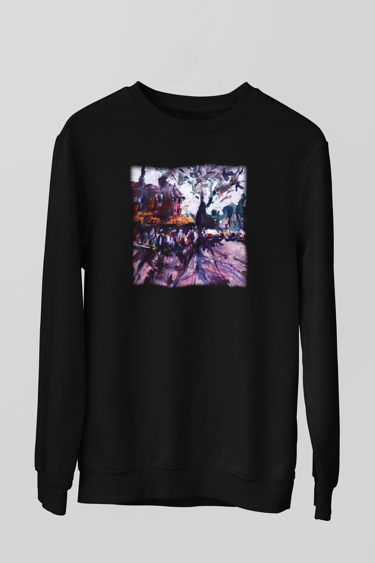 Peyzaj Siyah Unisex Sweatshirt