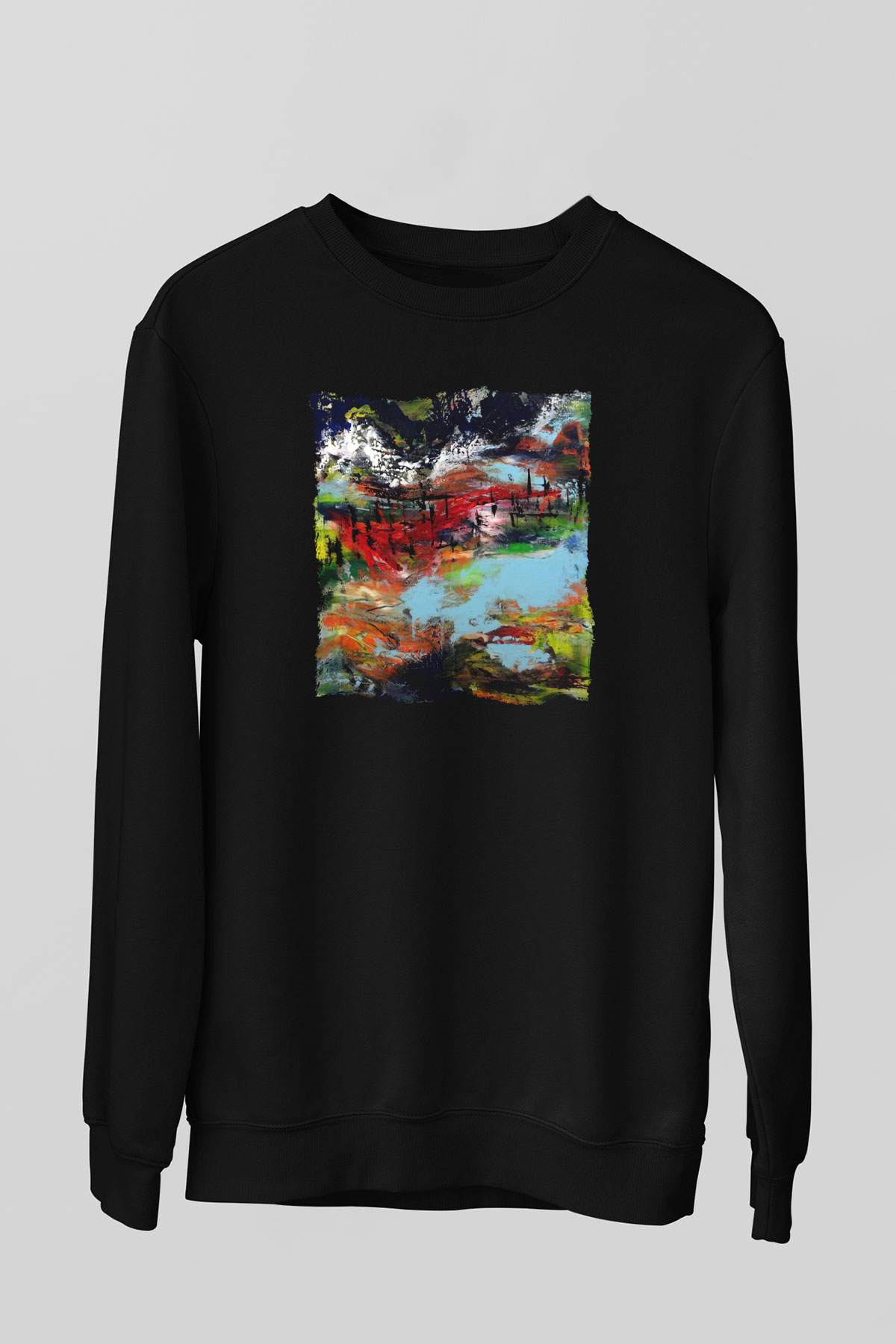 Peyzaj Siyah Unisex Sweatshirt
