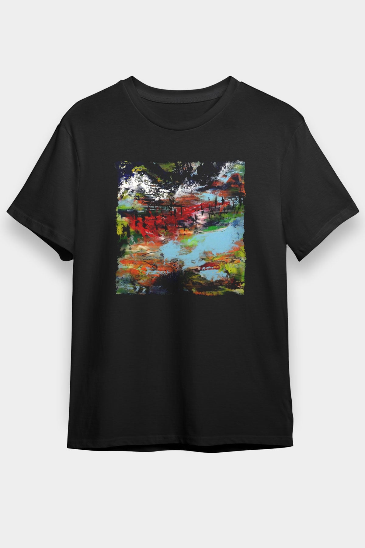 Peyzaj Siyah Unisex Tişört T-Shirt - TişörtFabrikası