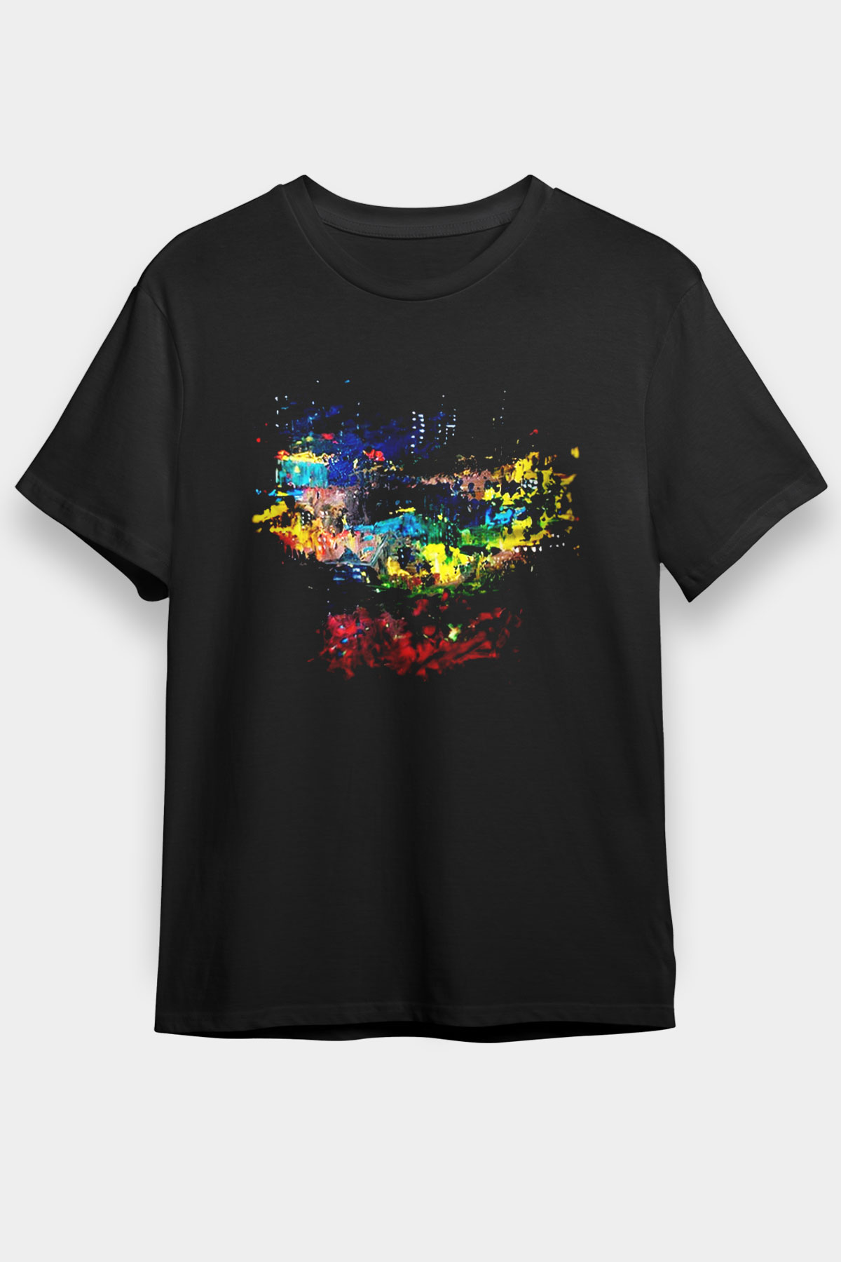 Peyzaj Siyah Unisex Tişört T-Shirt - TişörtFabrikası