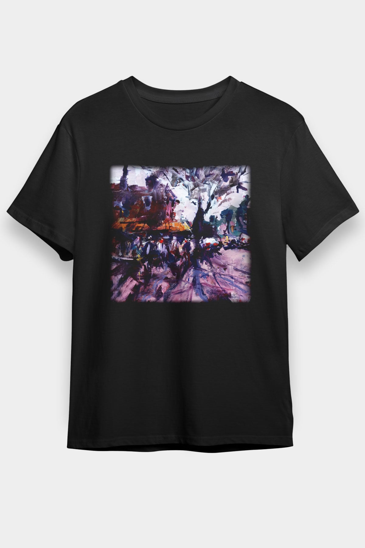 Peyzaj Siyah Unisex Tişört T-Shirt - TişörtFabrikası