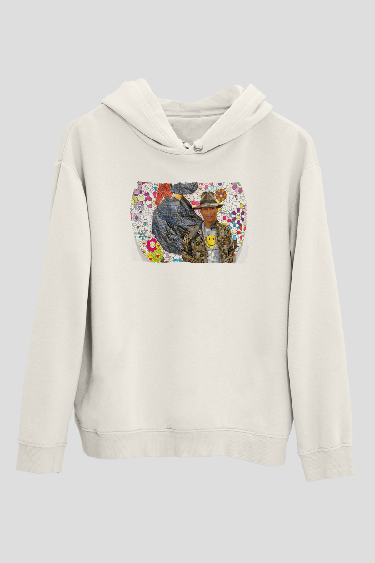 Pharrel Williams Beyaz Unisex Kapüşonlu Sweatshirt