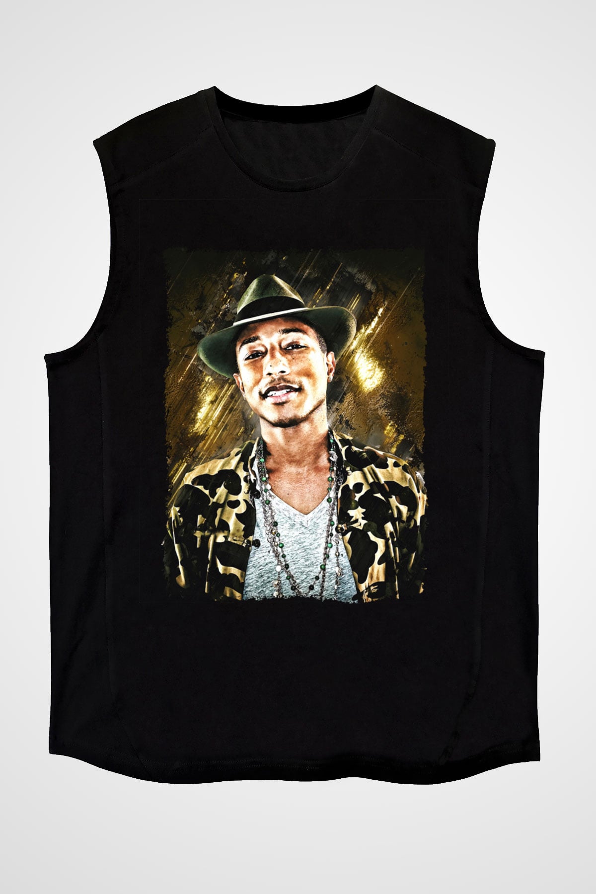 Pharrel Williams Siyah Unisex Kolsuz Tişört