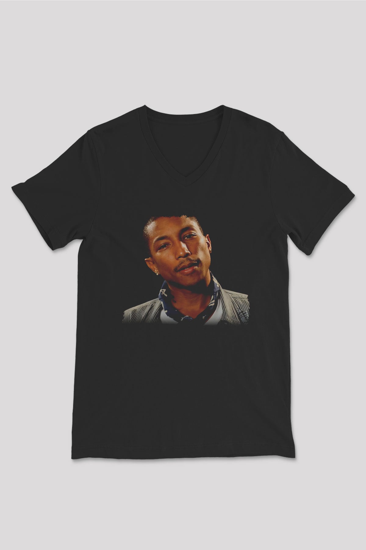 Pharrel Williams Siyah Unisex V Yaka Tişört
