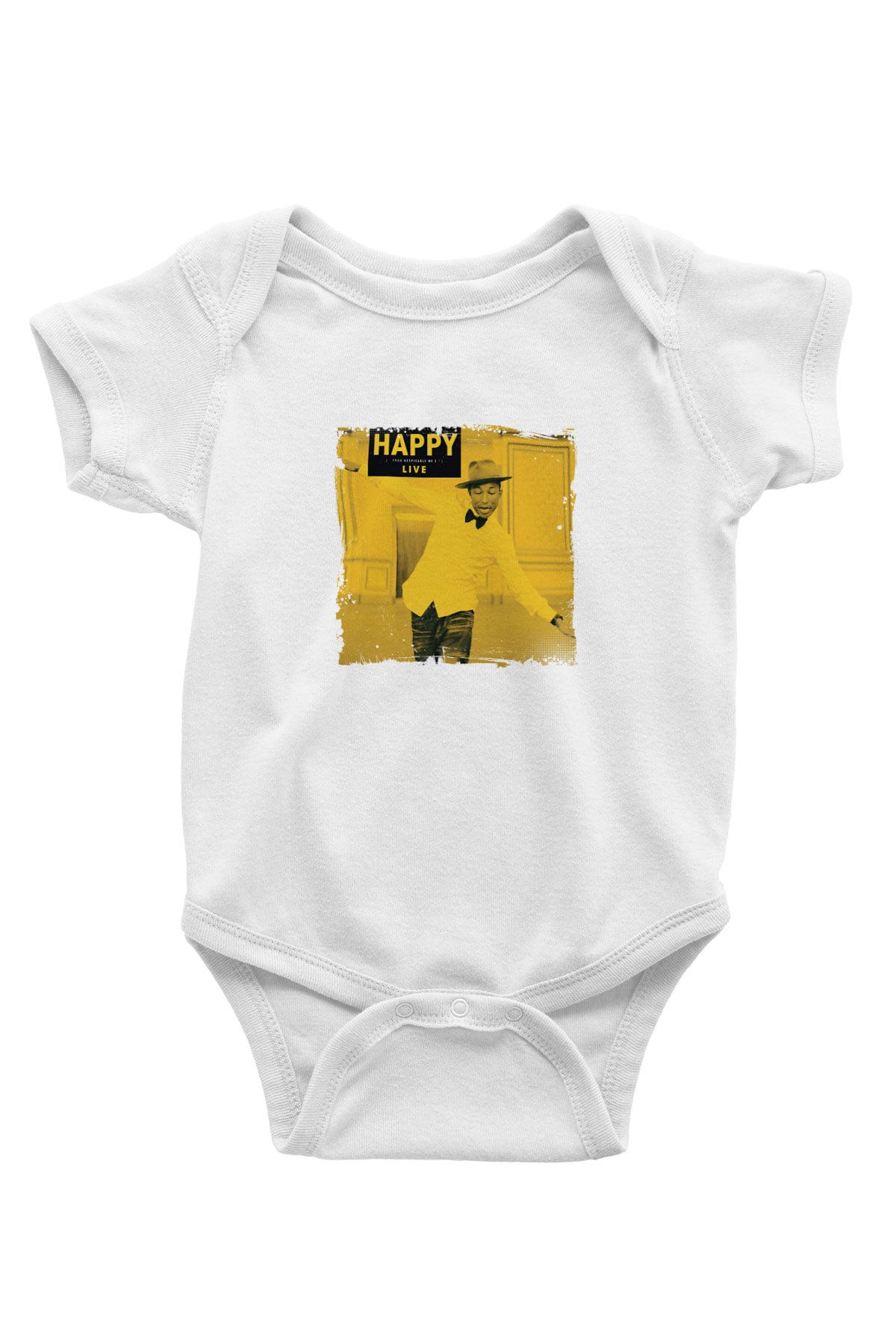 Pharrell Williams Baskılı Unisex Beyaz Bebek Body - Zıbın