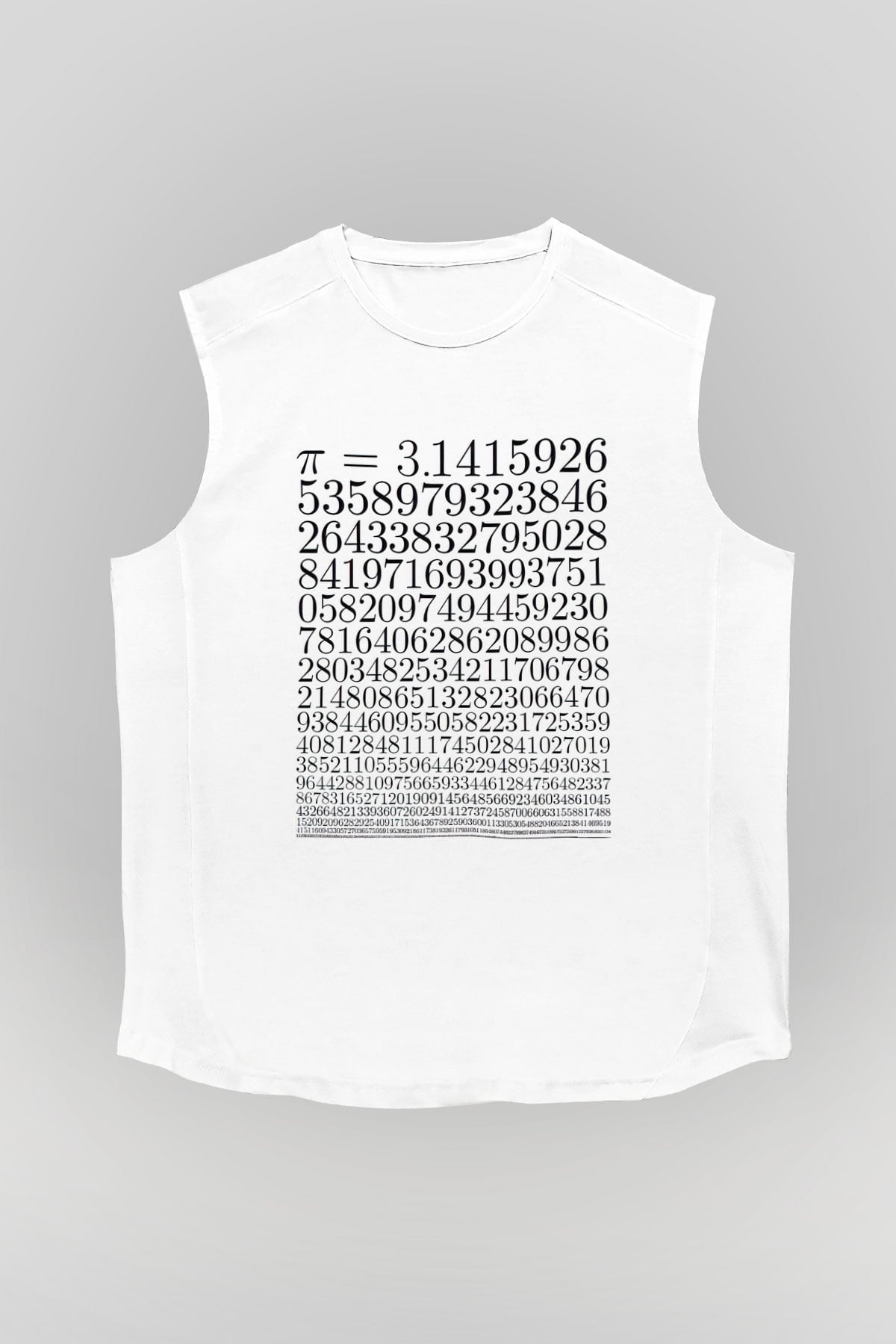 Pi Sayısı Baskılı Unisex Beyaz Tişört Baskılı Unisex Siyah Kolsuz Tişört