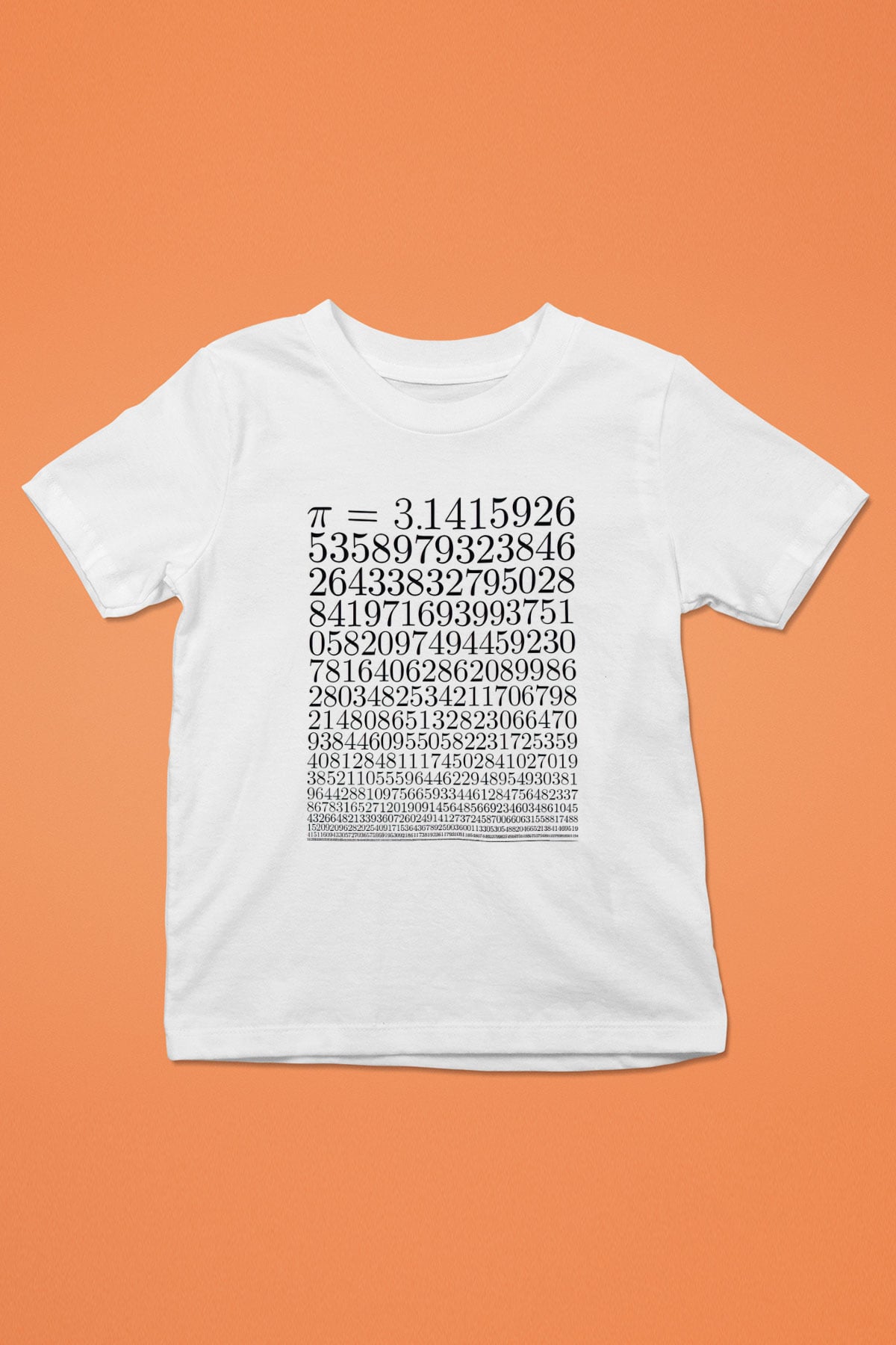 Pi Sayısı Baskılı Unisex Beyaz Tişört Baskılı Unisex Siyah Çocuk Tişört