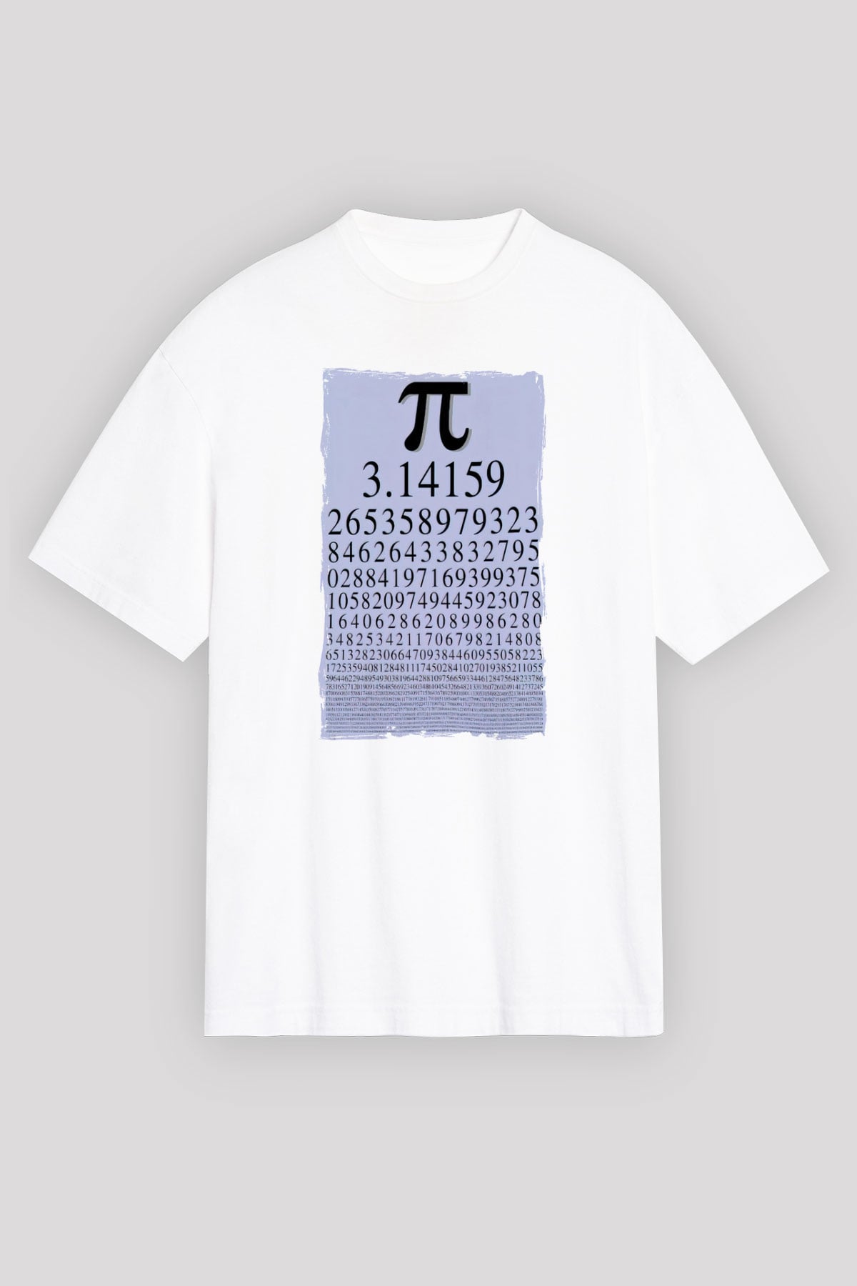 Pi Sayısı Matematik Sabiti Baskılı Unisex Beyaz Oversize Tişört