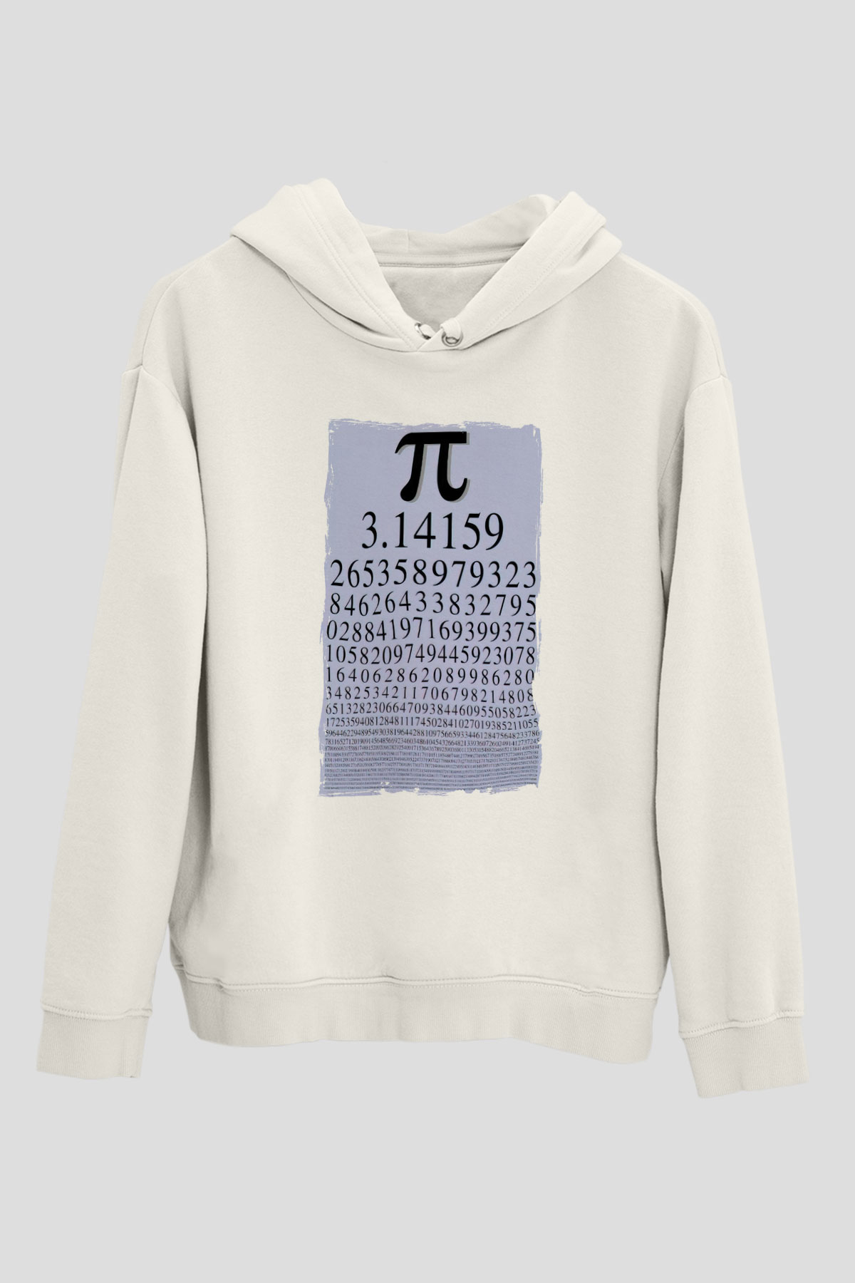 Pi Sayısı Matematik Sabiti Baskılı Unisex Beyaz Hoodie