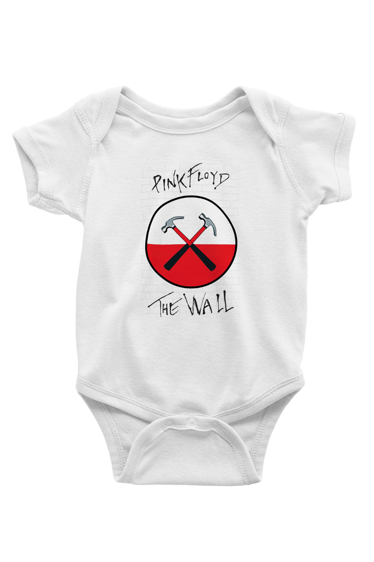 Pink Floyd Baskılı Beyaz Unisex Bebek Body - Zıbın