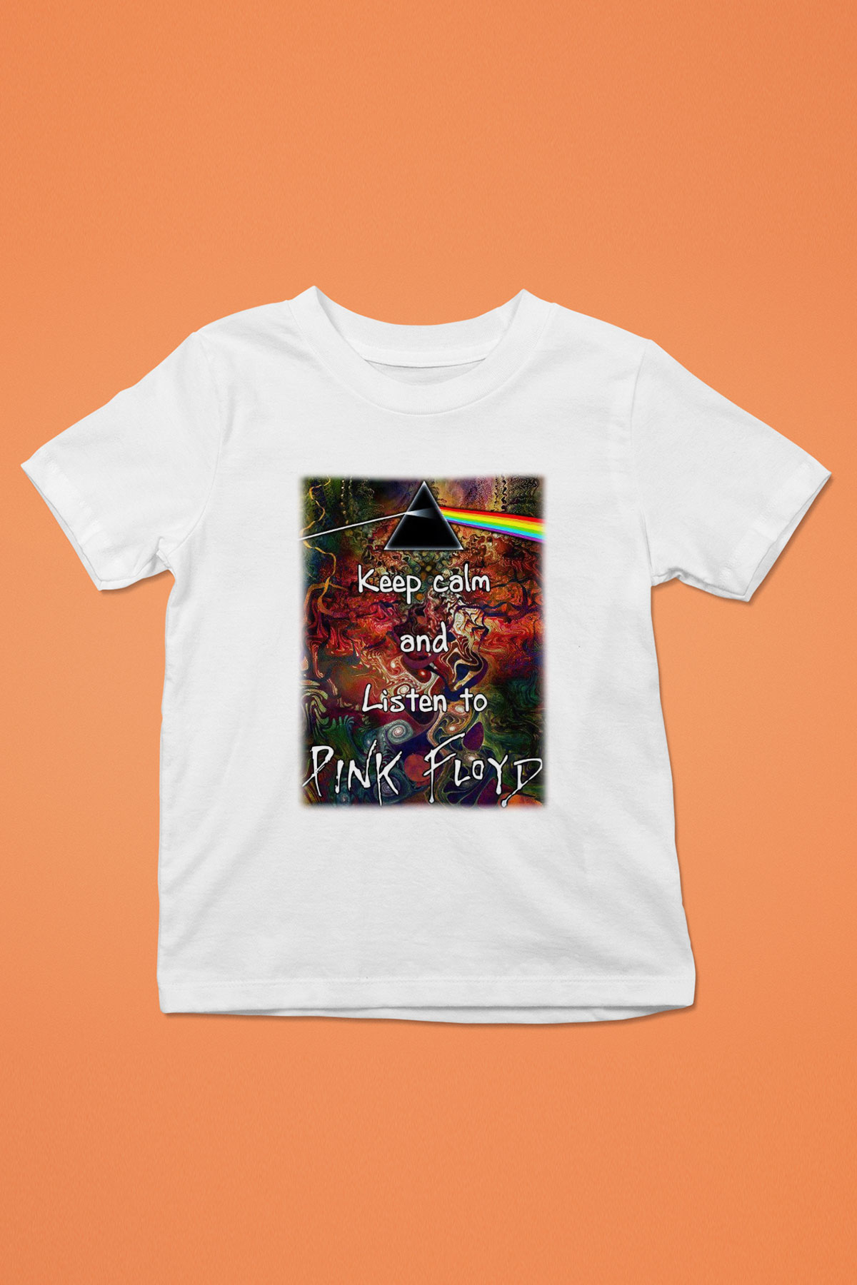 Pink Floyd Baskılı Beyaz Unisex Çocuk Tişört