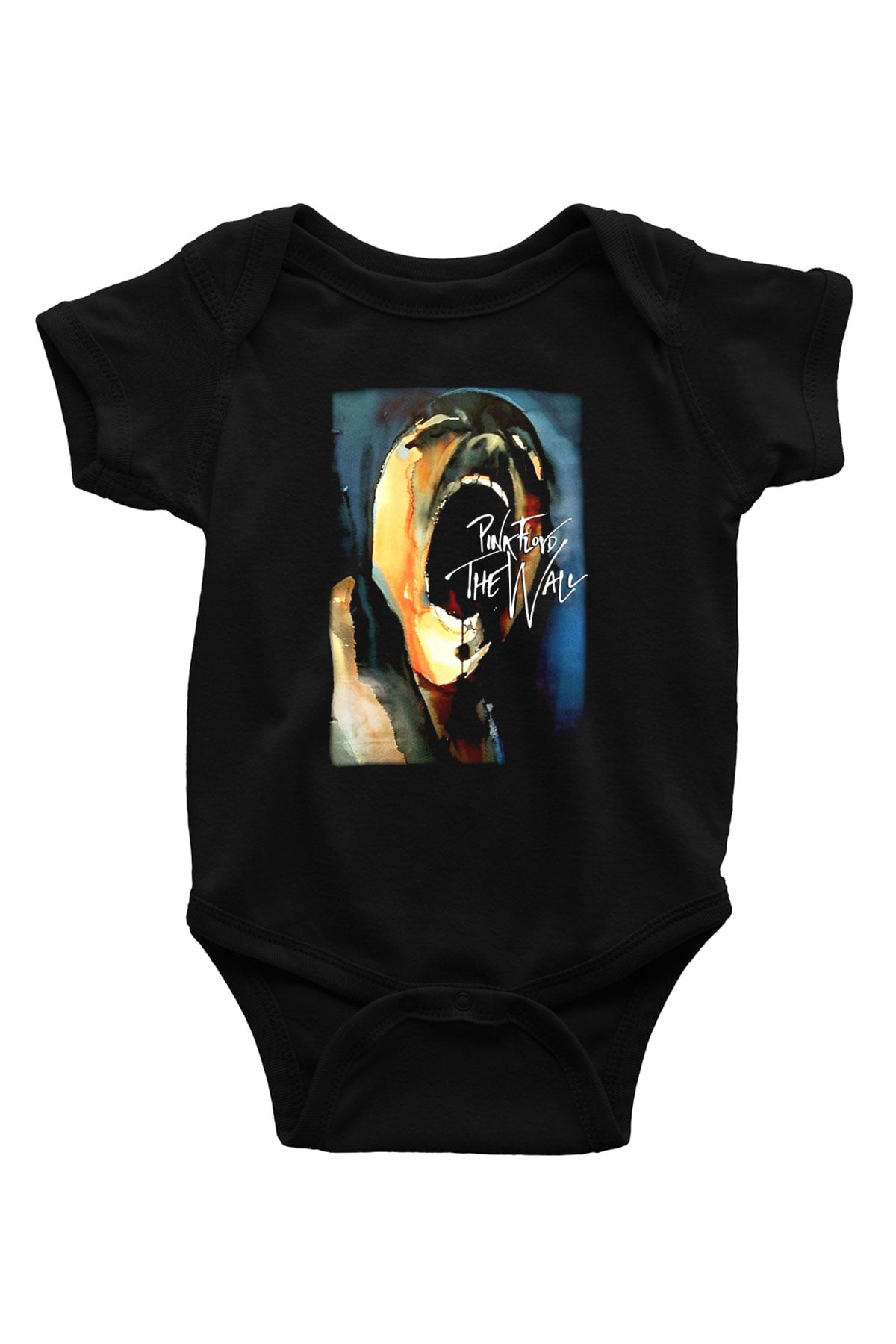 Pink Floyd Baskılı Siyah Bebek Body - Zıbın