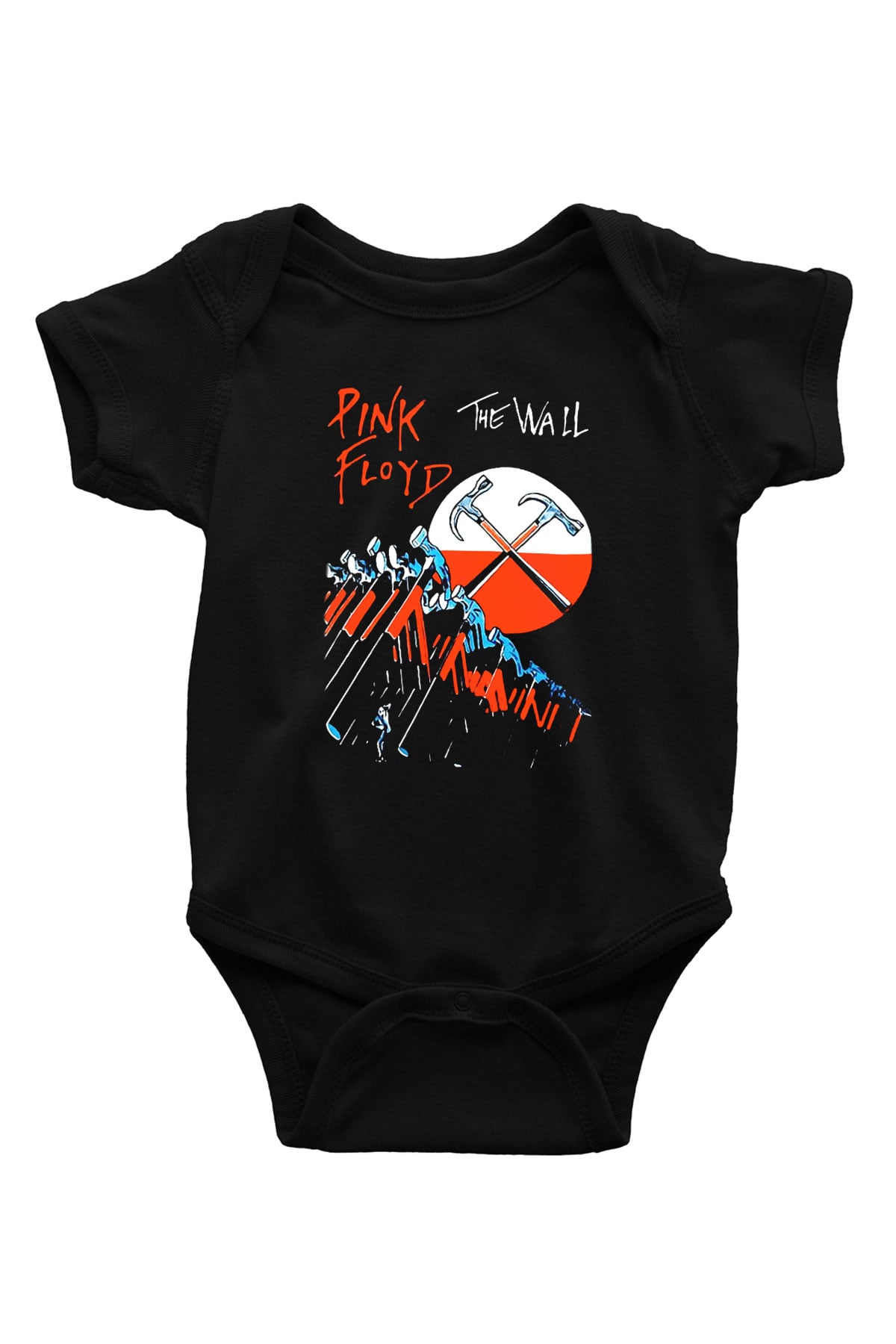 Pink Floyd Baskılı Siyah Bebek Body - Zıbın